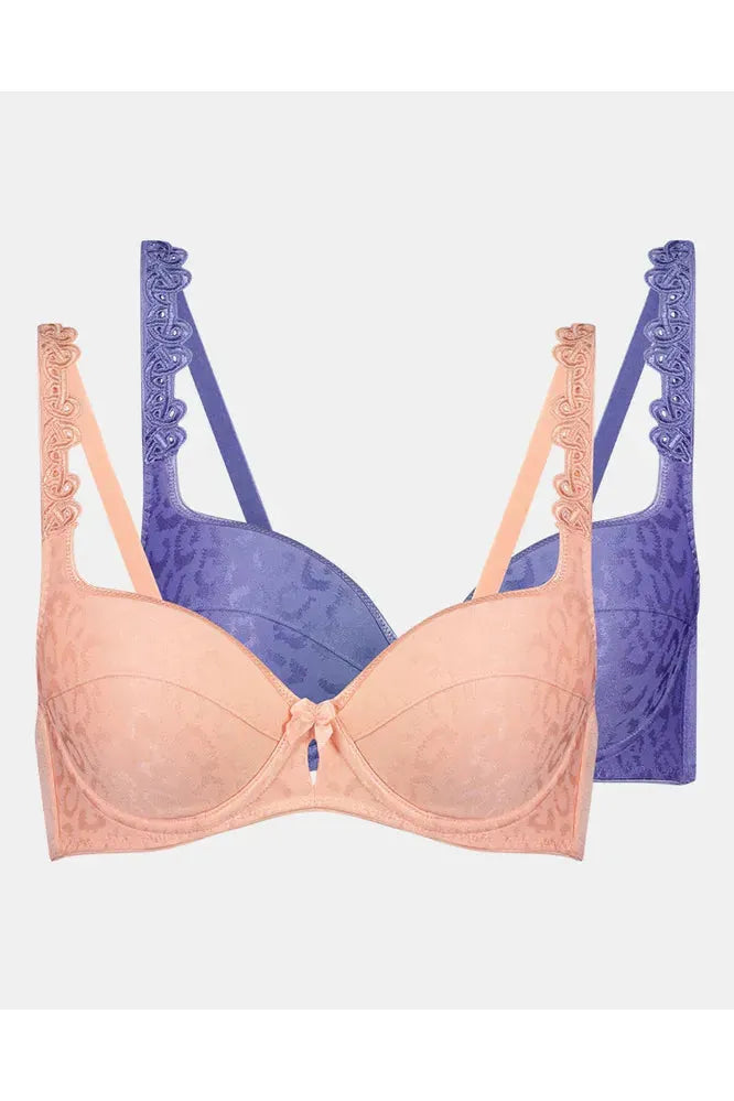 Bendon Damask 2 Pack Underwire Bra -12DD/16B/16DD