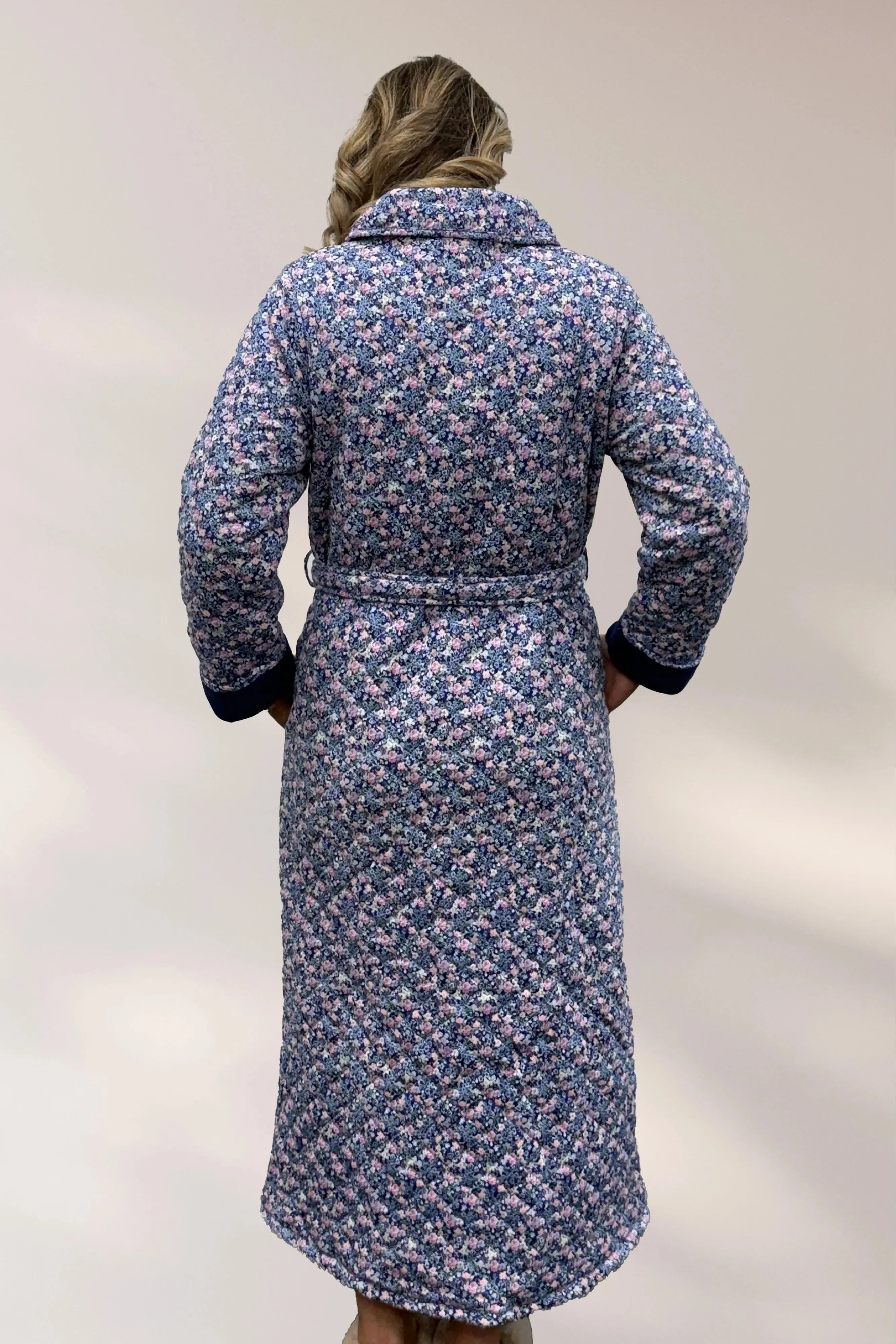 Givoni Becky Long Length Quilted Button Gown -Royal(XL Only)