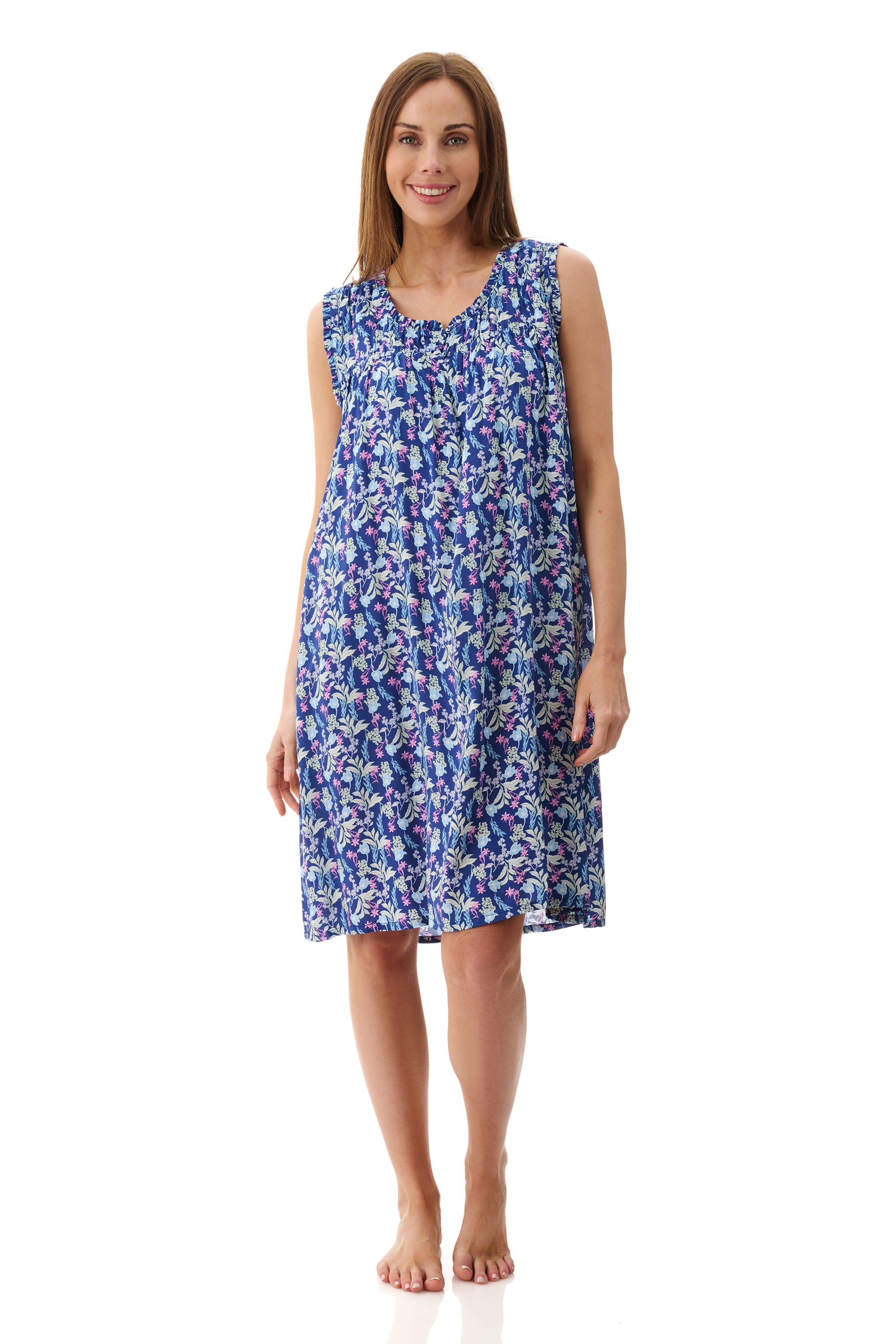 Givoni Maria Sleeveless Viscose Short Nightie -Navy(S Only)