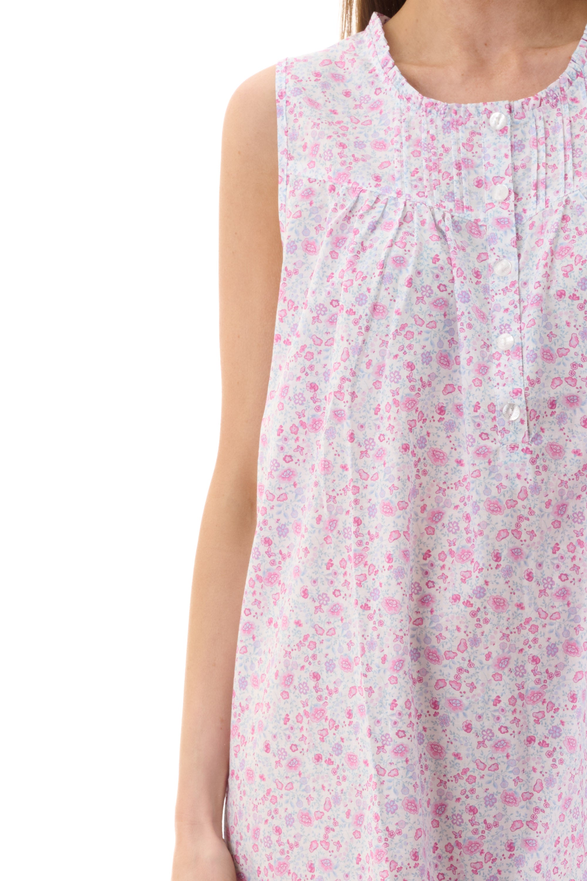 Givoni Brodie Sleeveless Cotton Short Nightie -Multi(L Only)