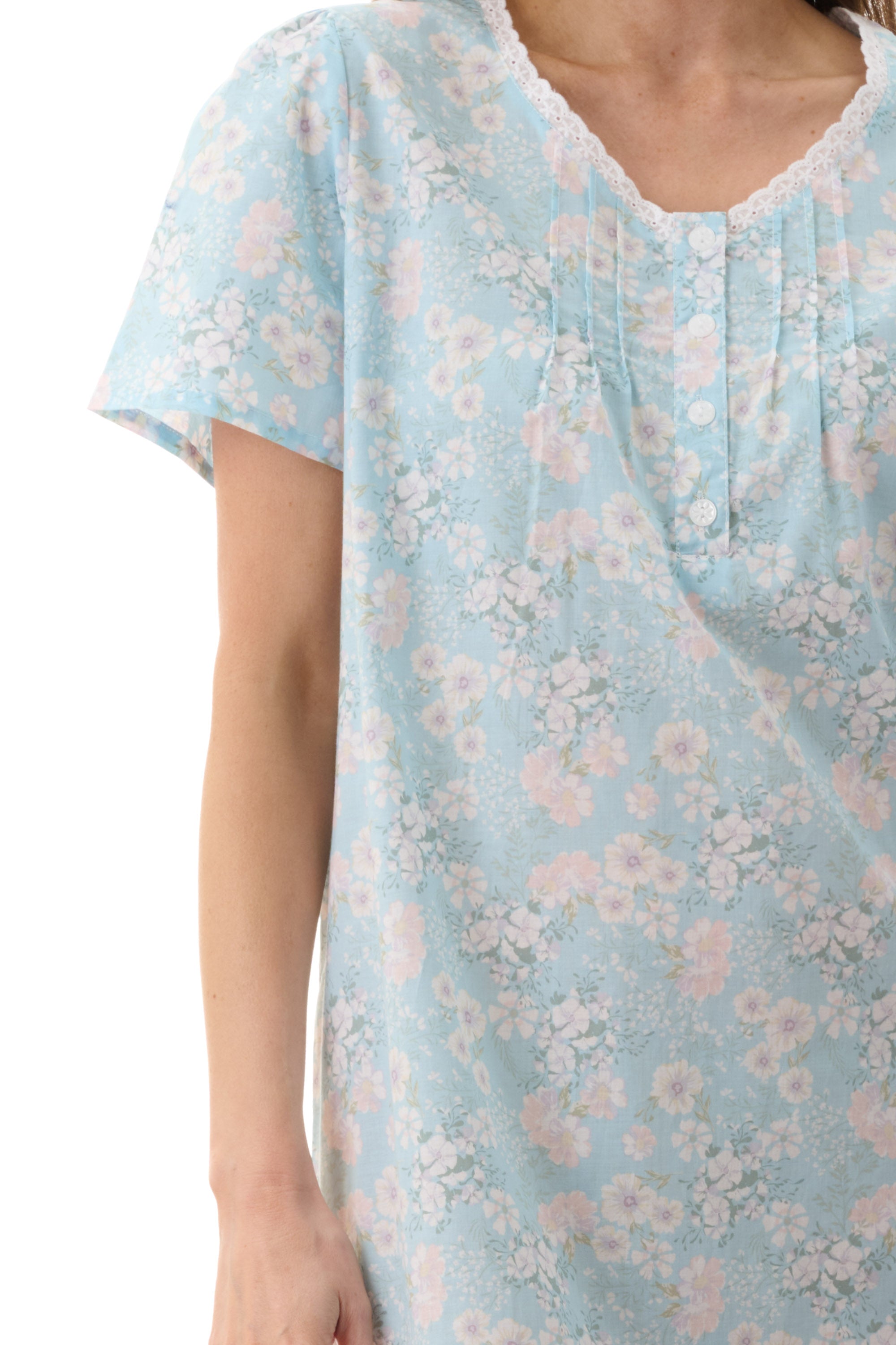 Givoni Cora Short Sleeve Cotton Short Nightie -Mint(L & XL)
