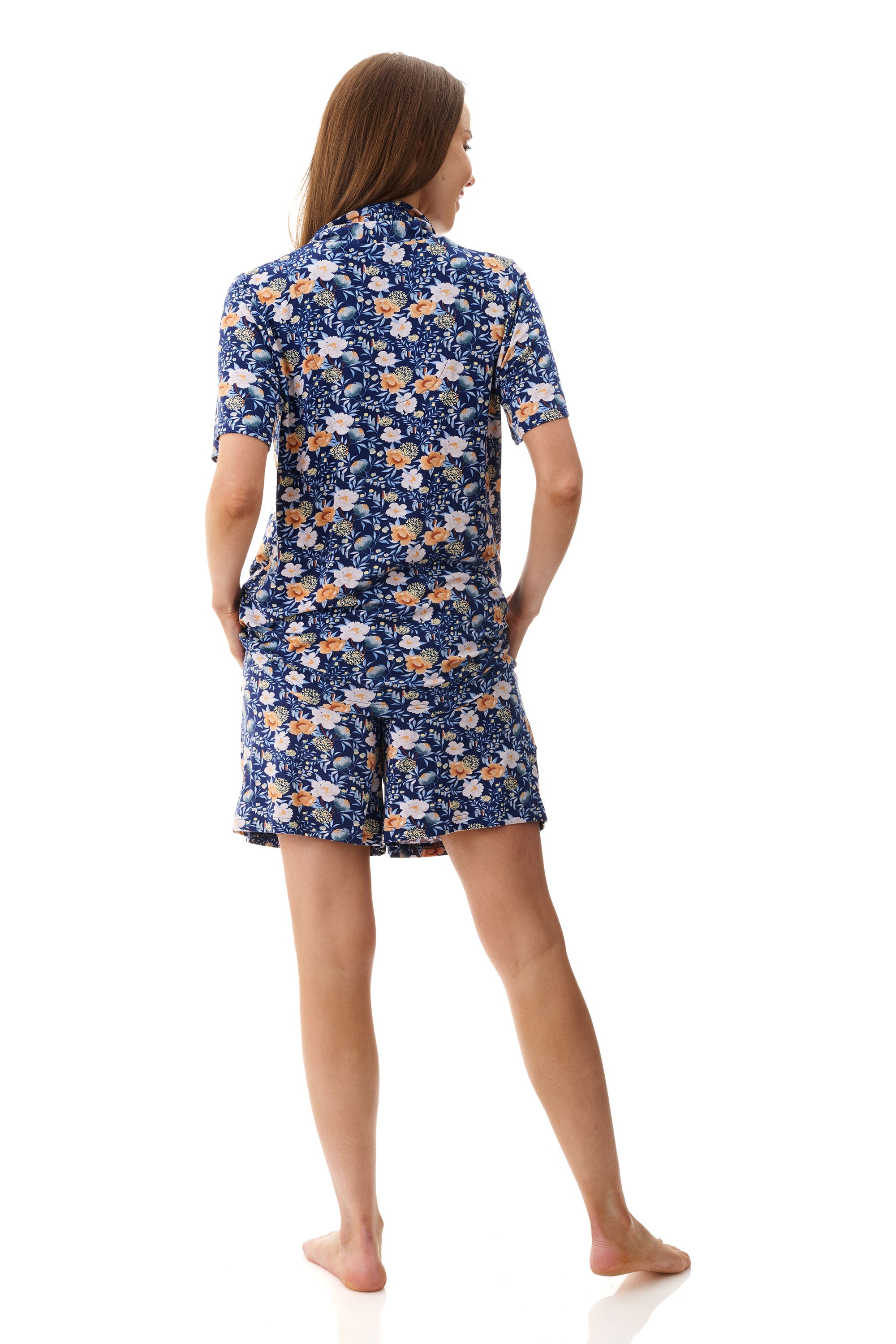 Givoni Sandra Viscose Knit Short Leg Pyjama -Navy(S & L)