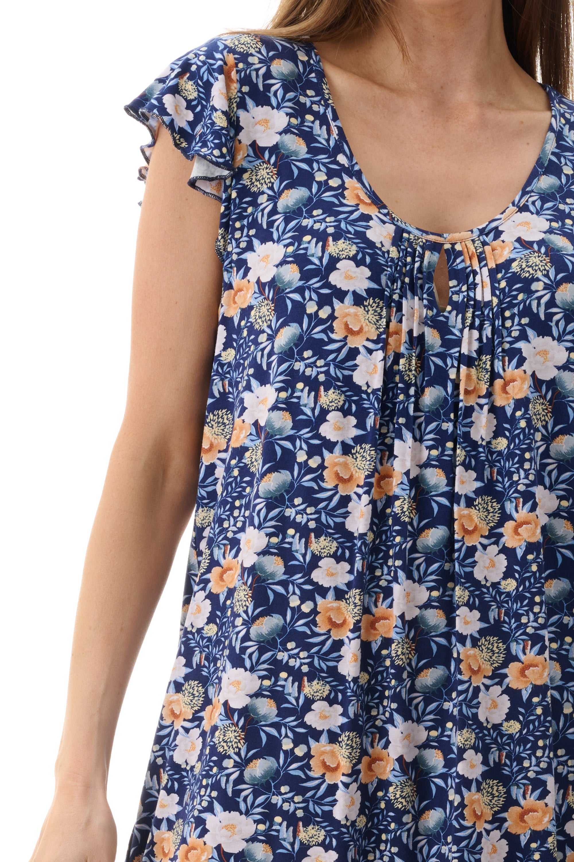 Givoni Sandra Viscose Knit Short Nightie -Navy(XS/S/M)