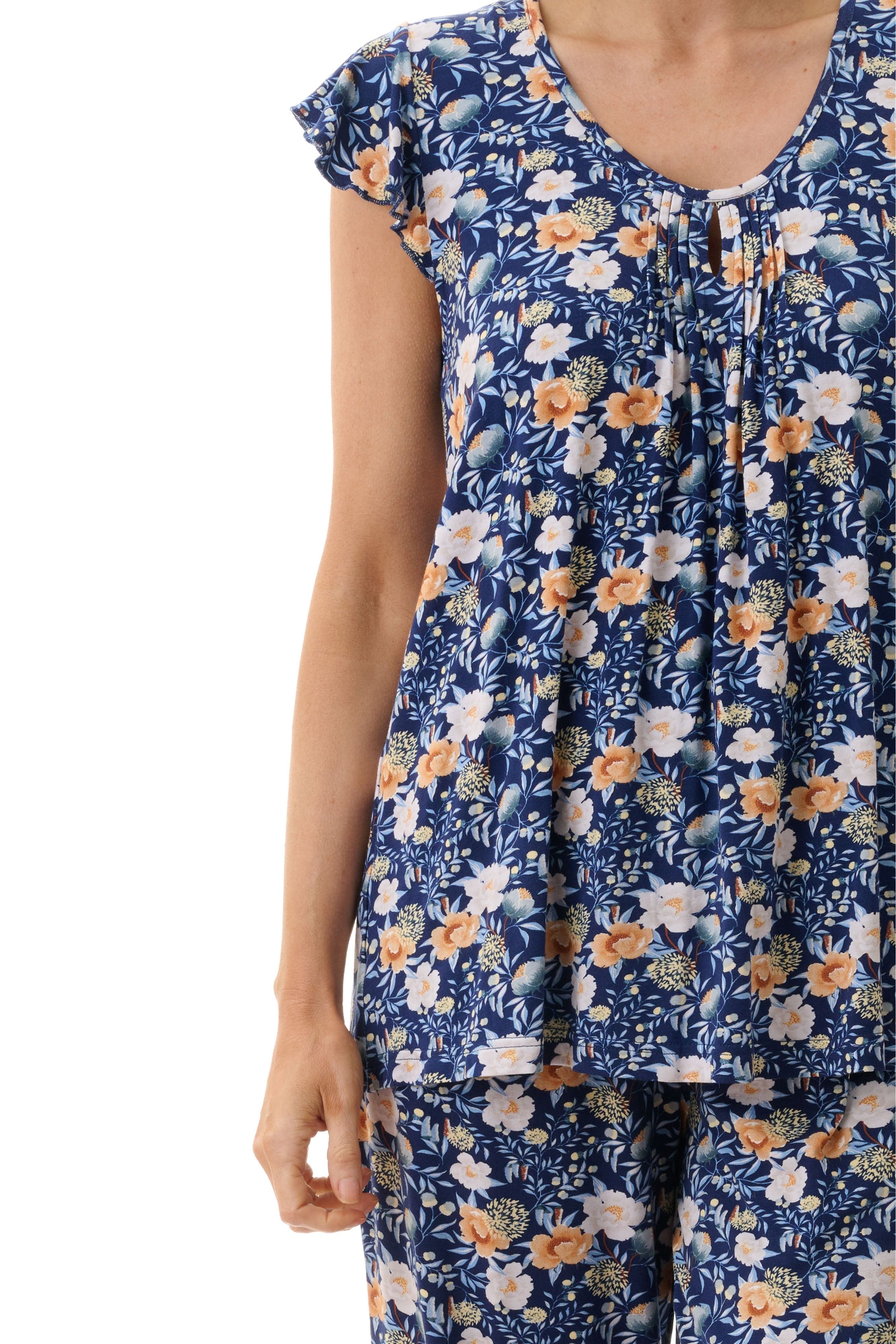 Givoni Sandra Viscose Knit Capri Leg Pyjama -Navy(XS Only)