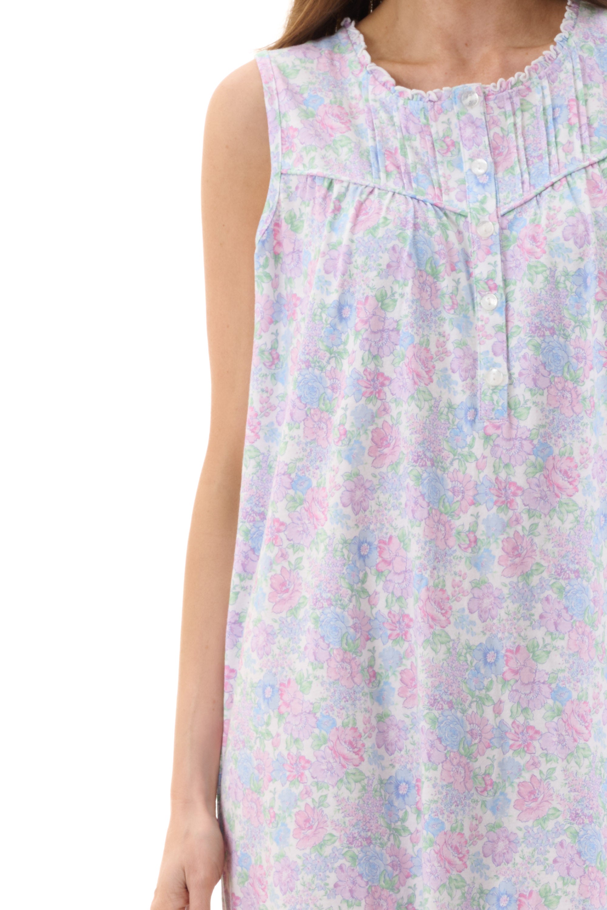 Givoni Molly Cotton Knit Sleeveless Short Nightie -Multi(M/L/XL)