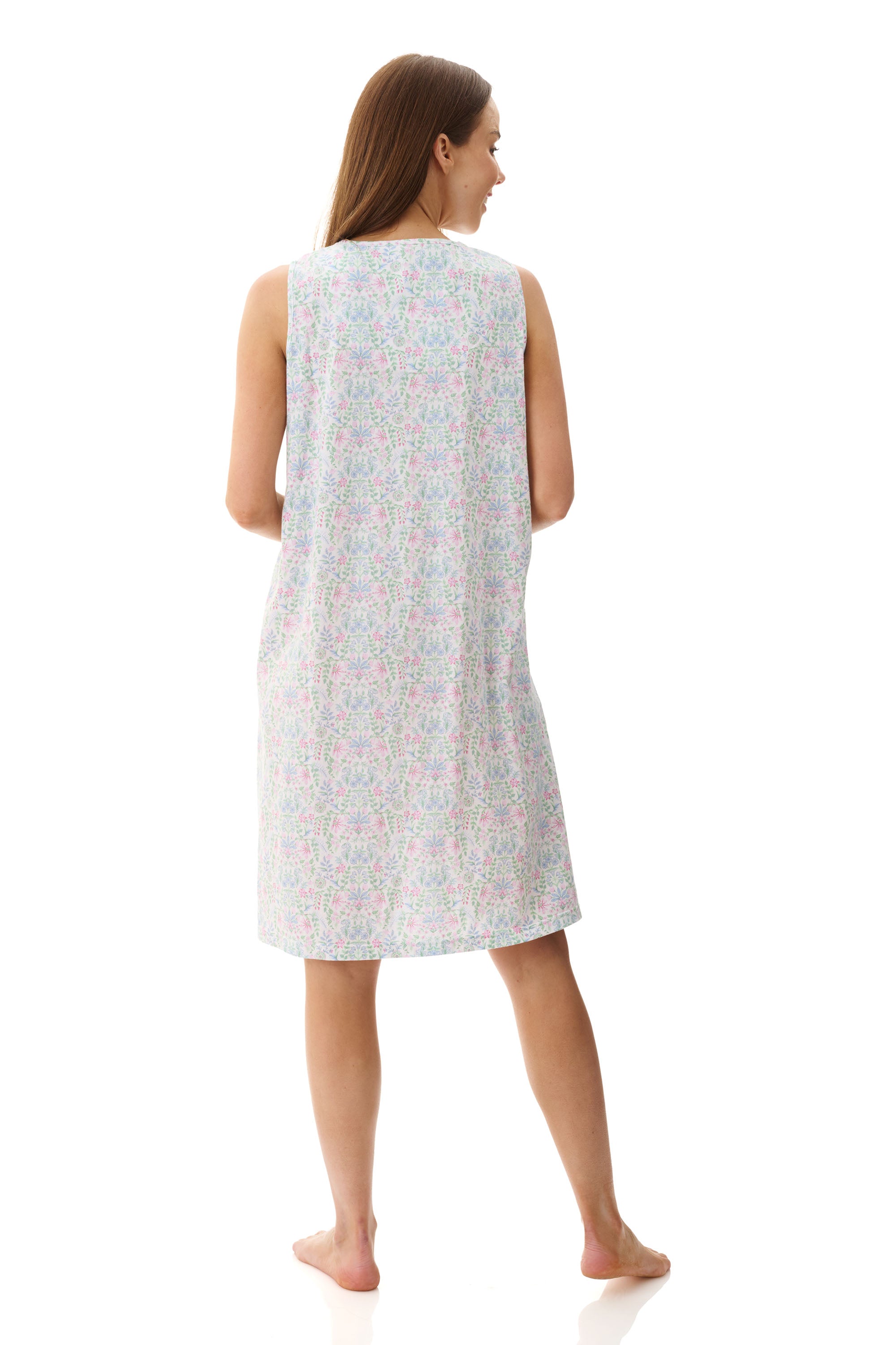 Givoni Ivy Cotton Knit Sleeveless Short Nightie -Multi(M & L)