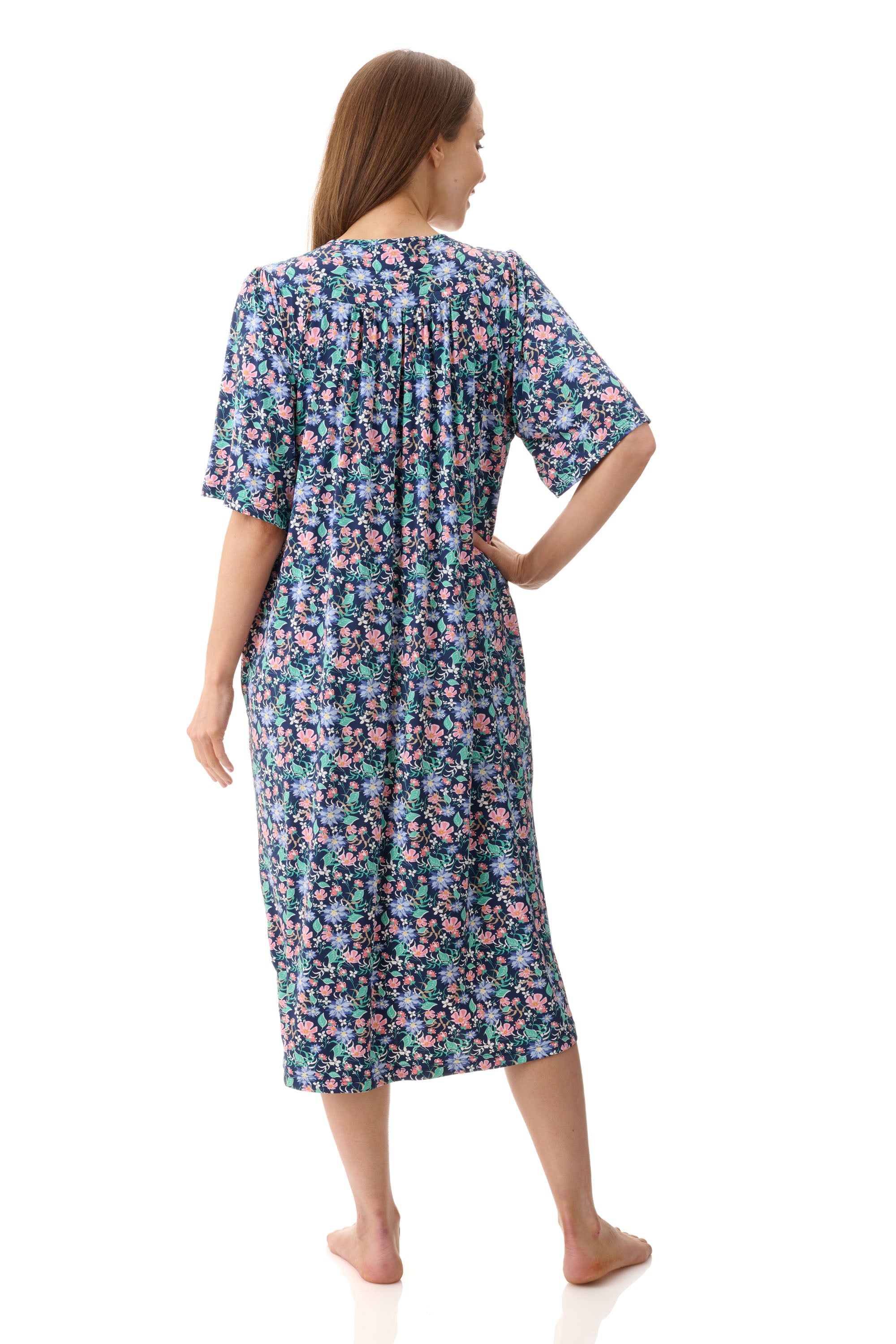 Givoni Tammy Stretch Nylon Zip Brunchcoat -Navy(M/L/2X)