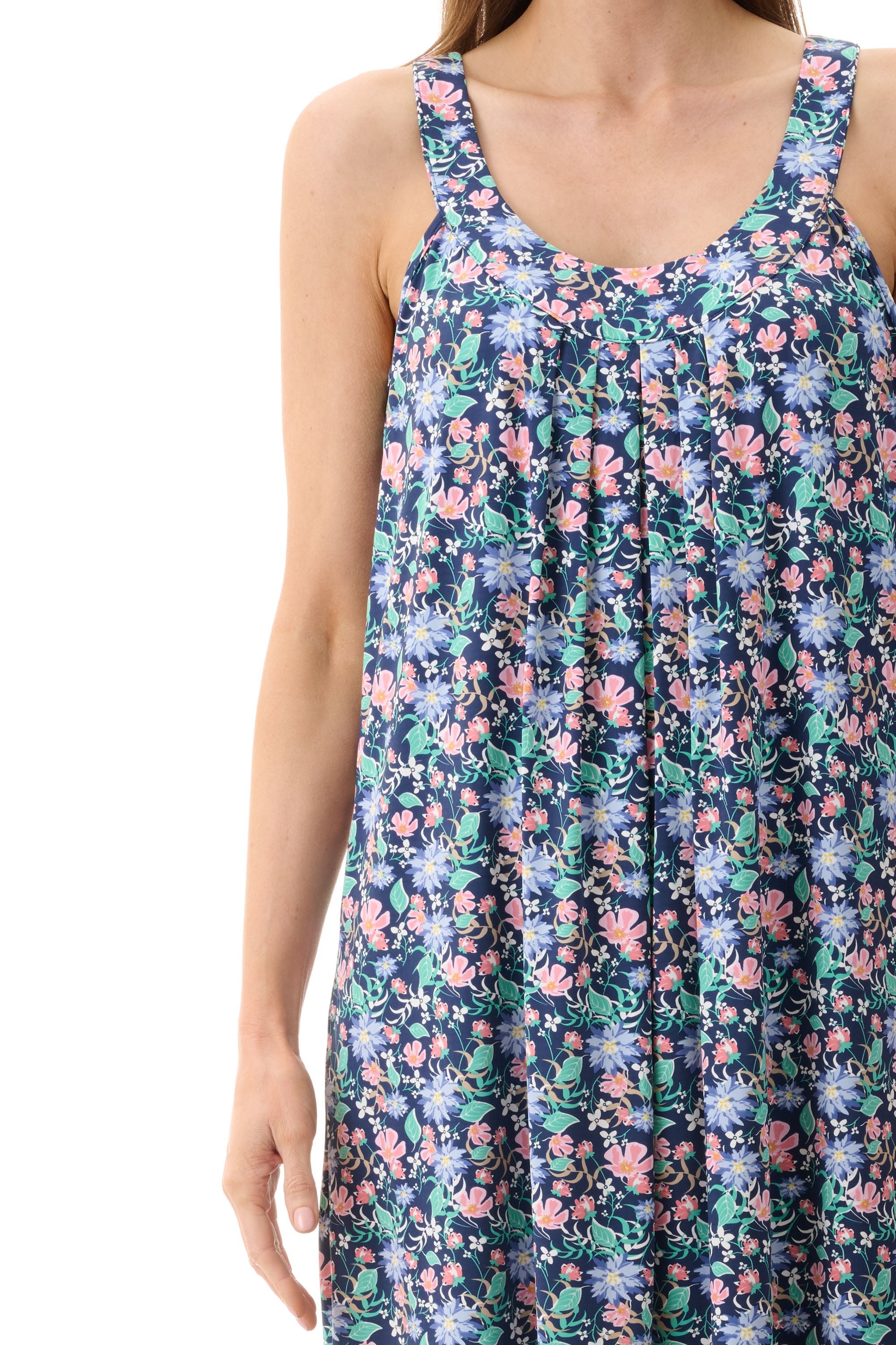 Givoni Tammy Stretch Nylon Sleeveless Nightie -Navy(M/L/2X)