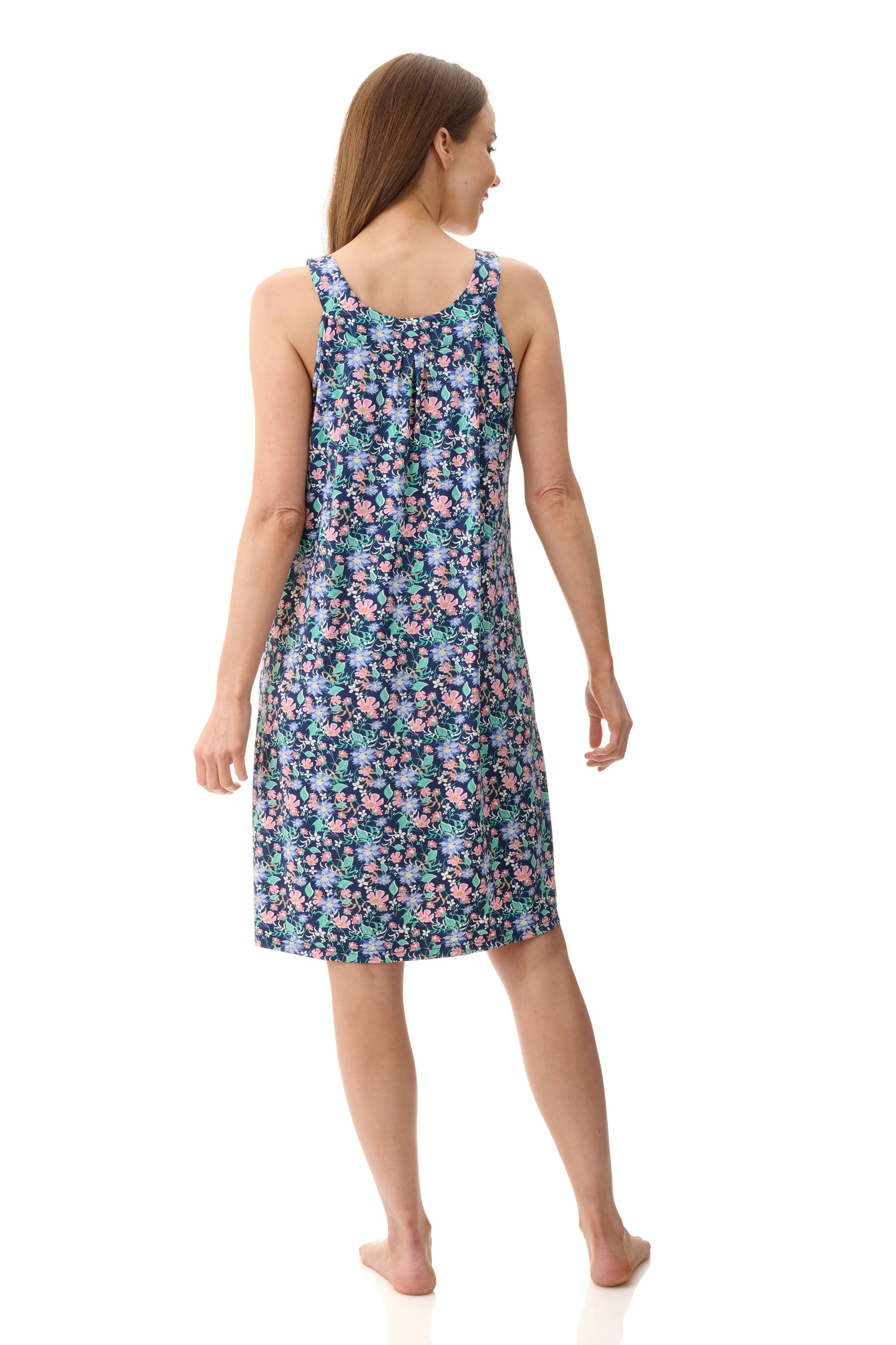 Givoni Tammy Stretch Nylon Sleeveless Nightie -Navy(M/L/2X)