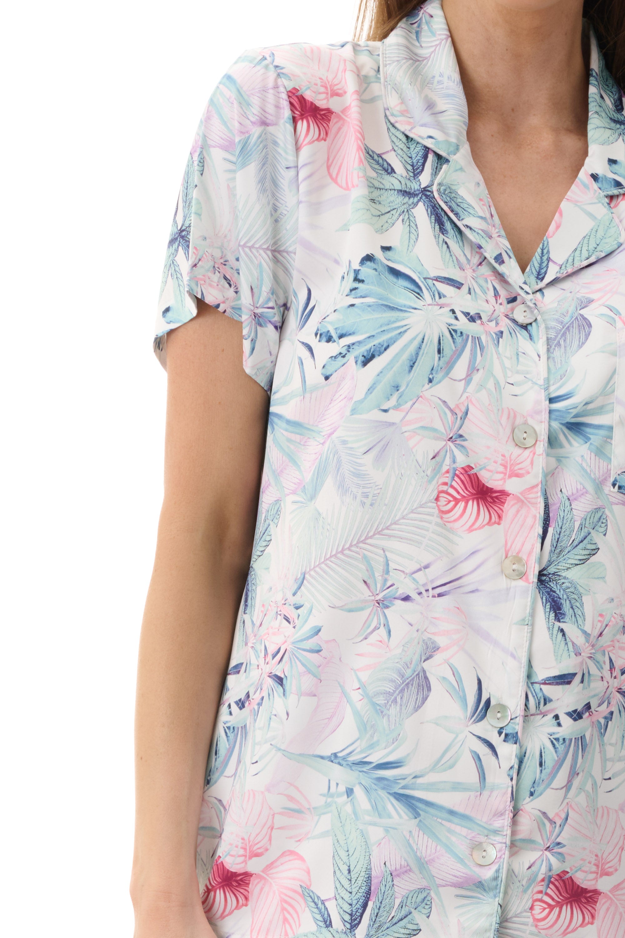 Givoni Tanya Polyester Satin Capri Leg PJ -Multi(S/M/L)