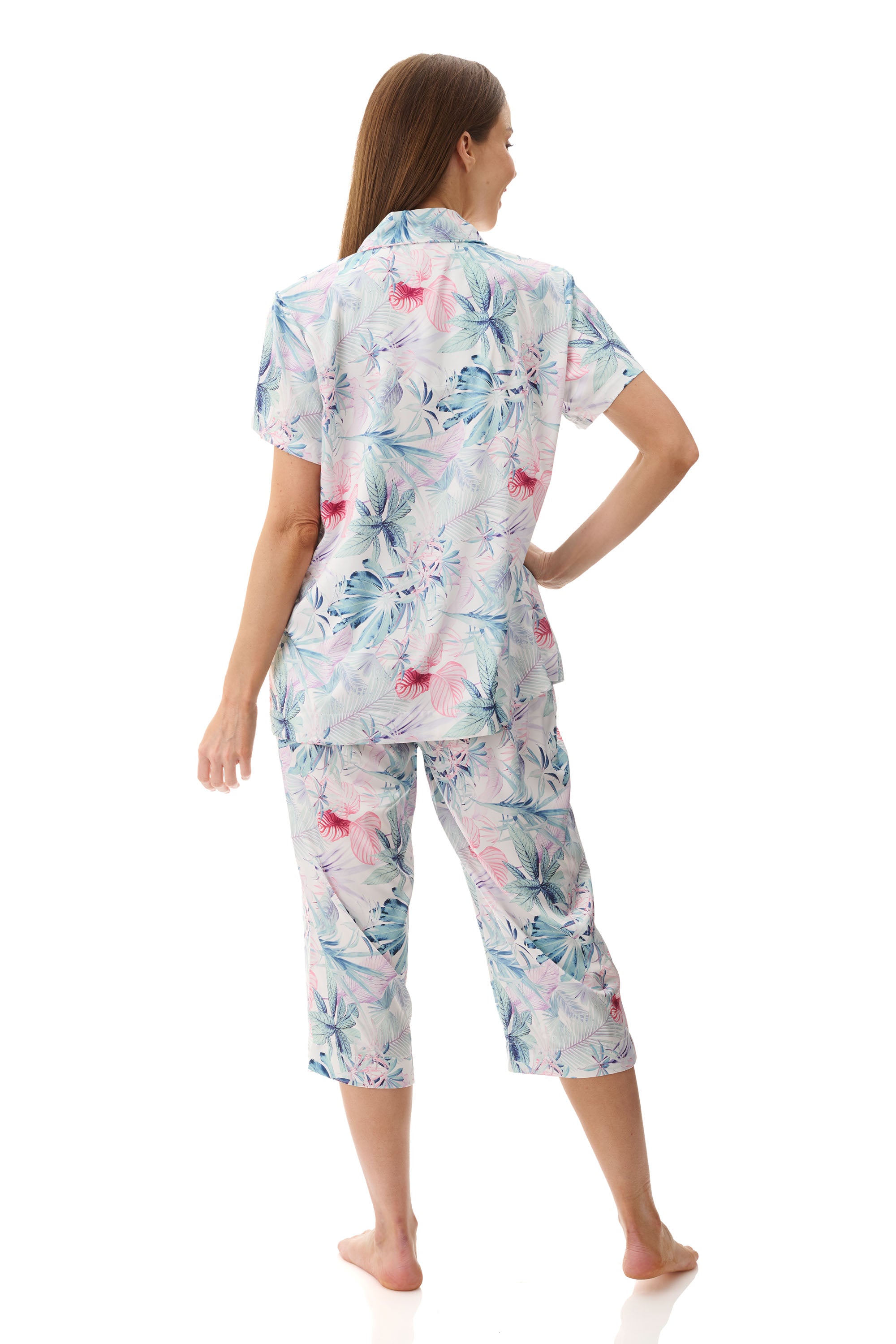 Givoni Tanya Polyester Satin Capri Leg PJ -Multi(S/M/L)