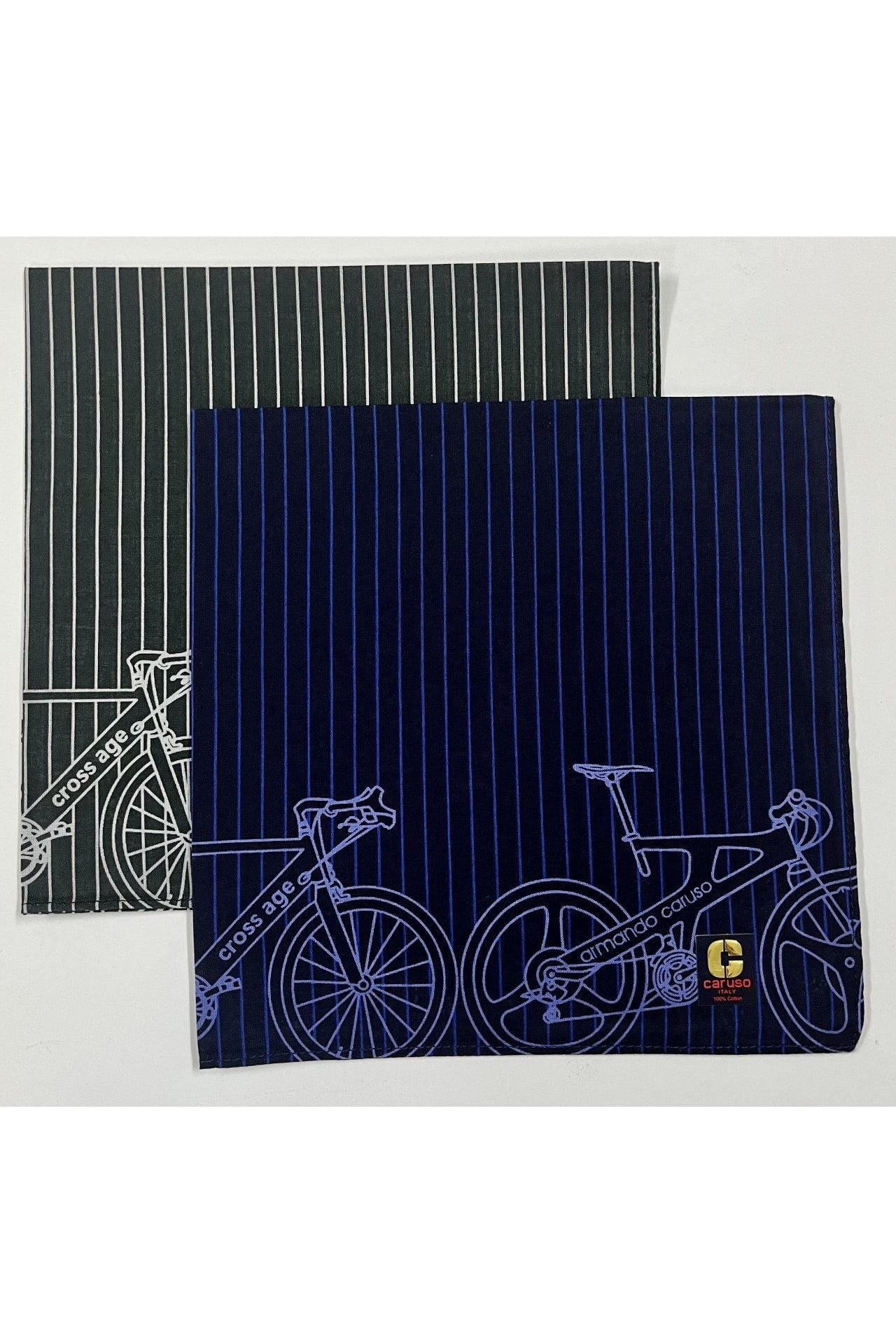 Armando Caruso Bicycle Handkerchief -Grey & Navy