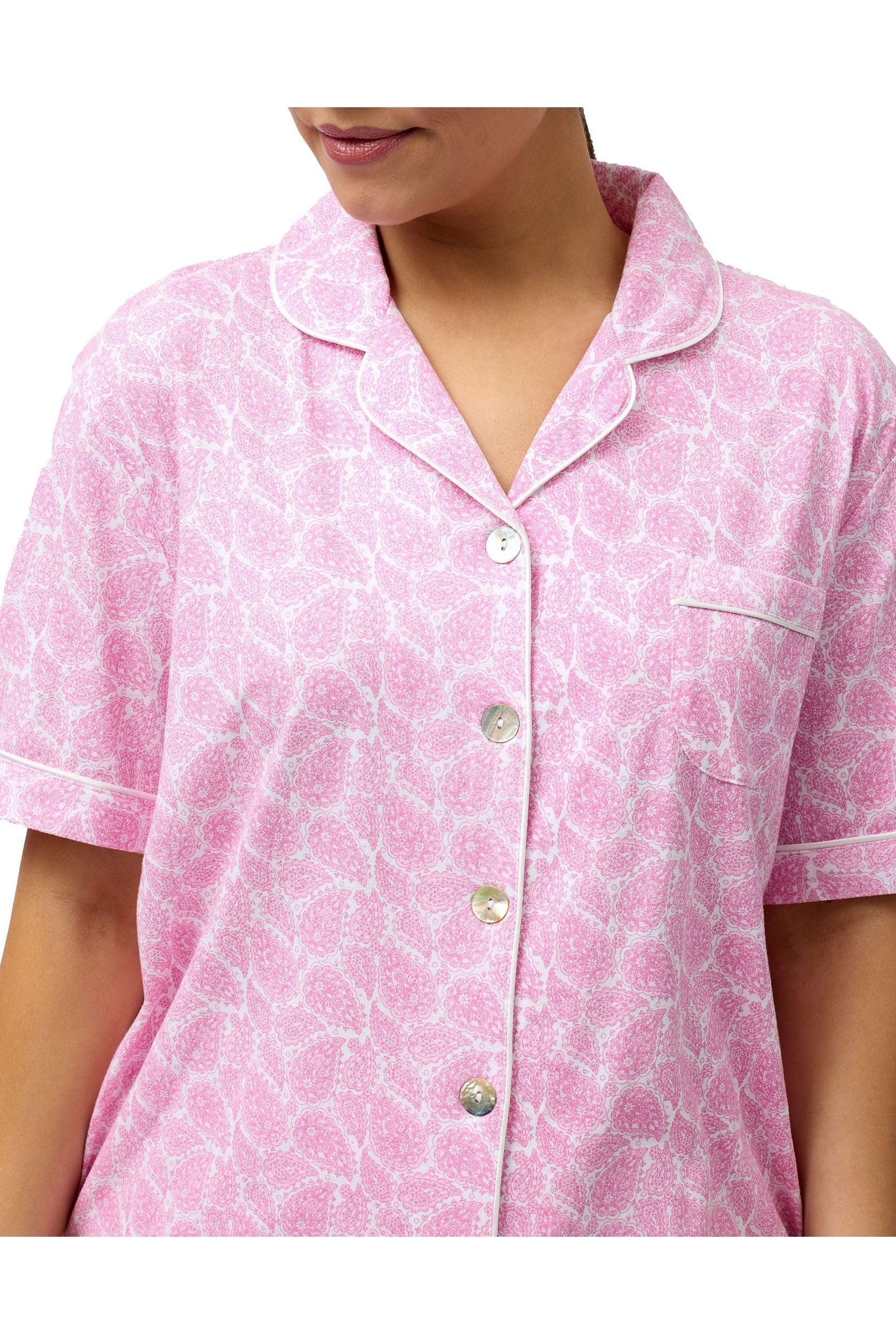 Schrank Paisley Cotton Knit Capri Leg Pyjama -Pink(16 Only)