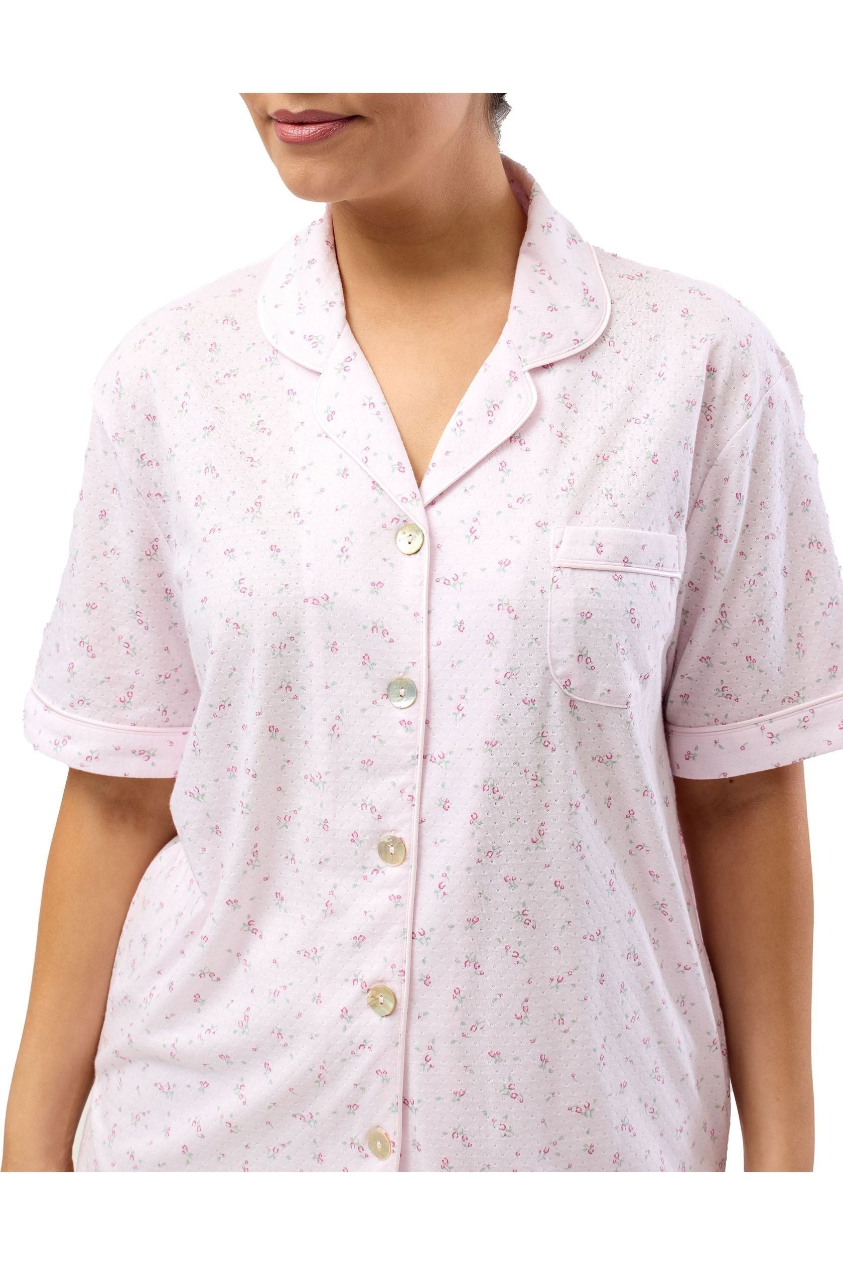 Schrank Tulip Poly/Cotton Knit Capri Leg Pyjama -Pink(12 Only)