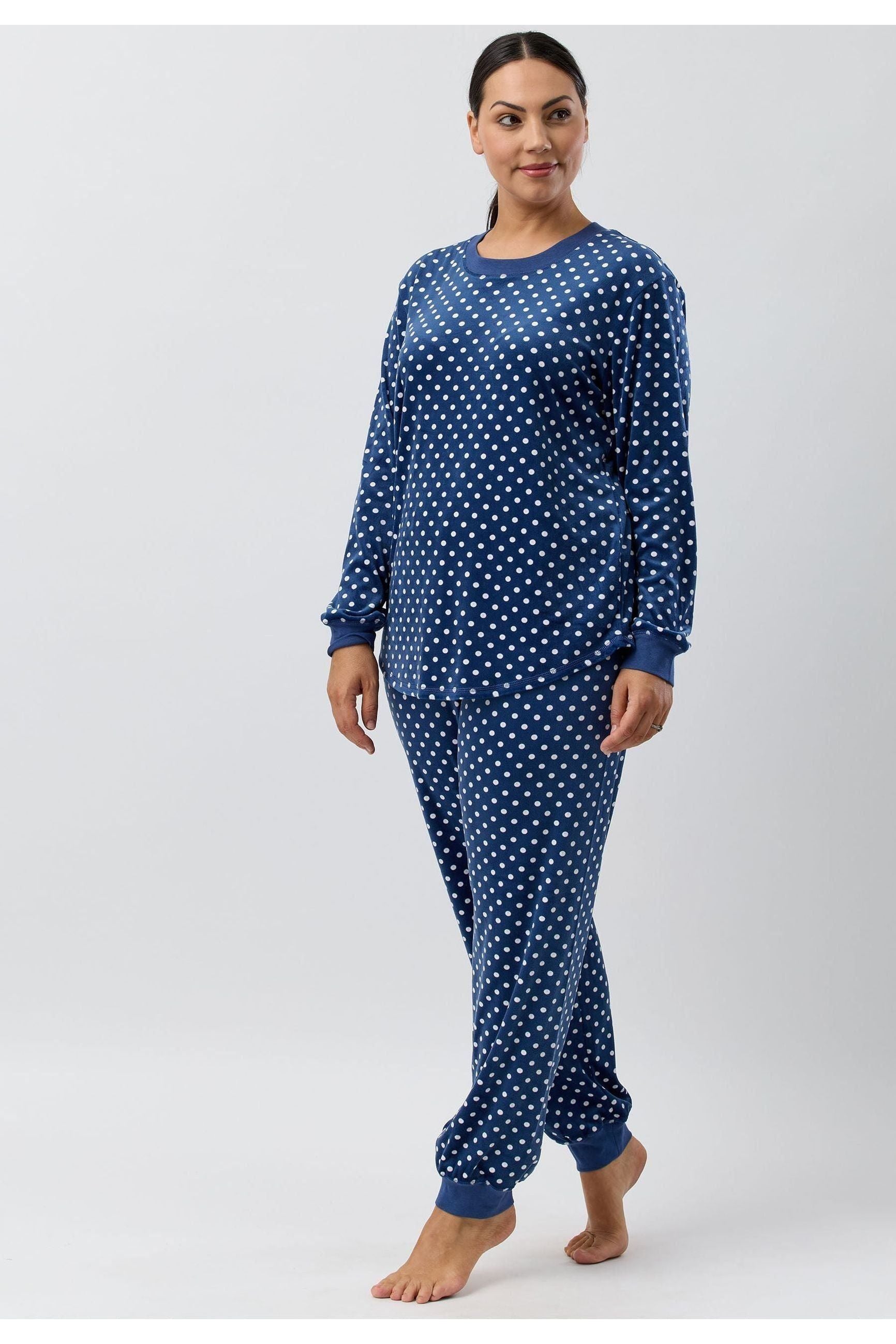 Schrank Spot Velour Polyester Ski PJ -Navy(10 Only)