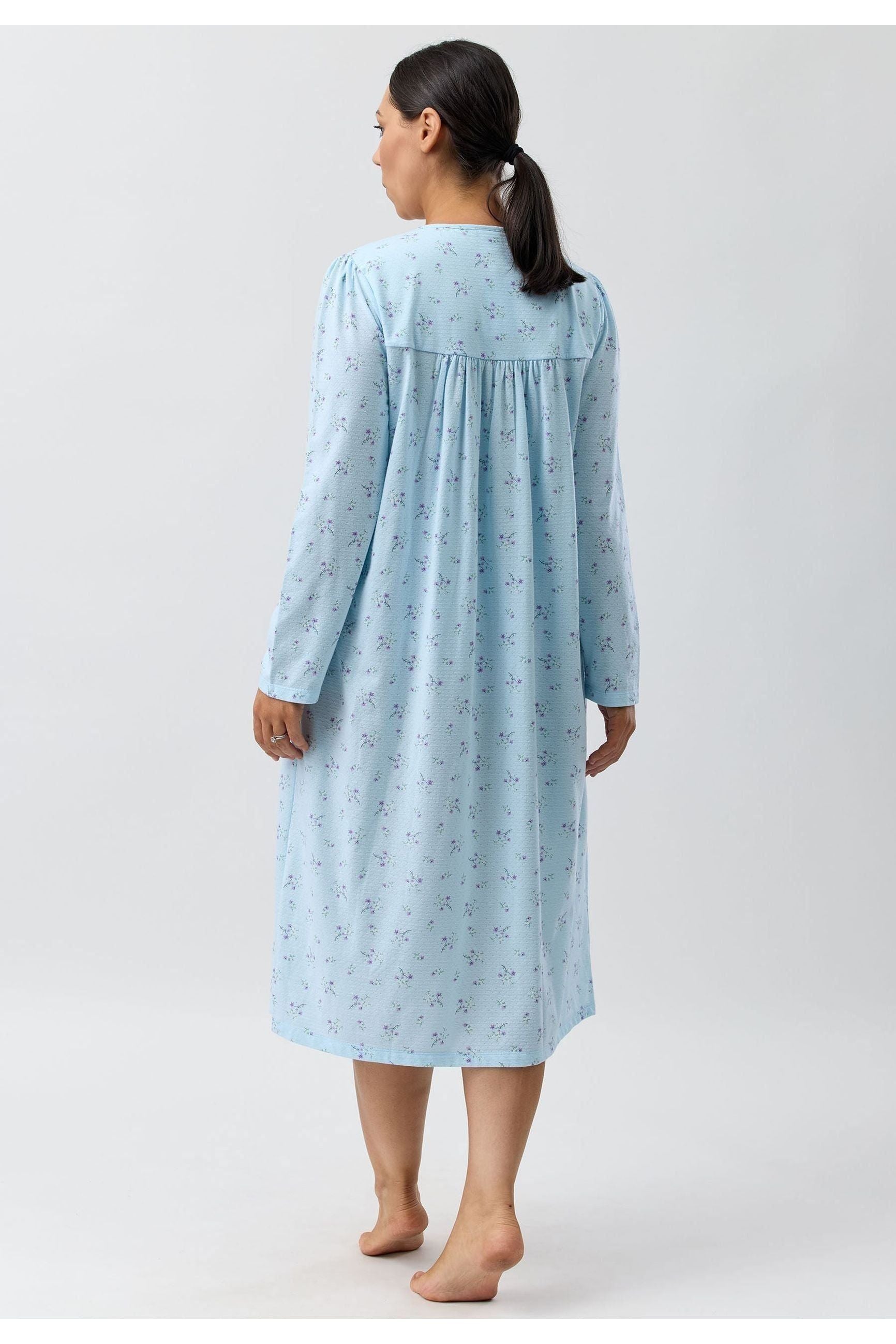 Schrank Sweet Pea Poly/Cotton Knit Mid Nightie -Aqua(26 Only)