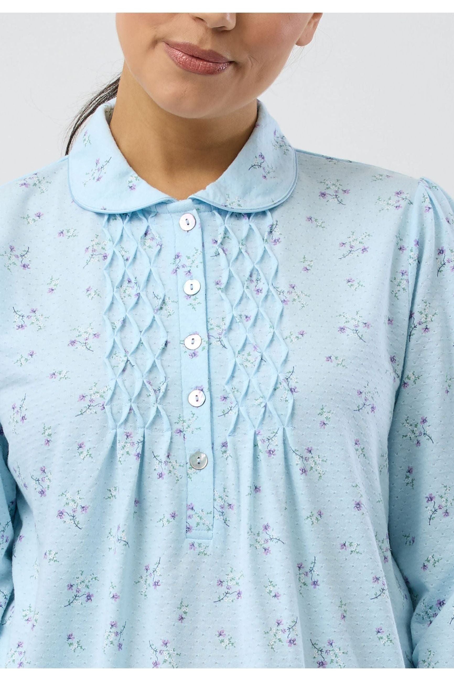 Schrank Sweet Pea Poly/Cotton Knit Short Nightie -Aqua(20 Only)