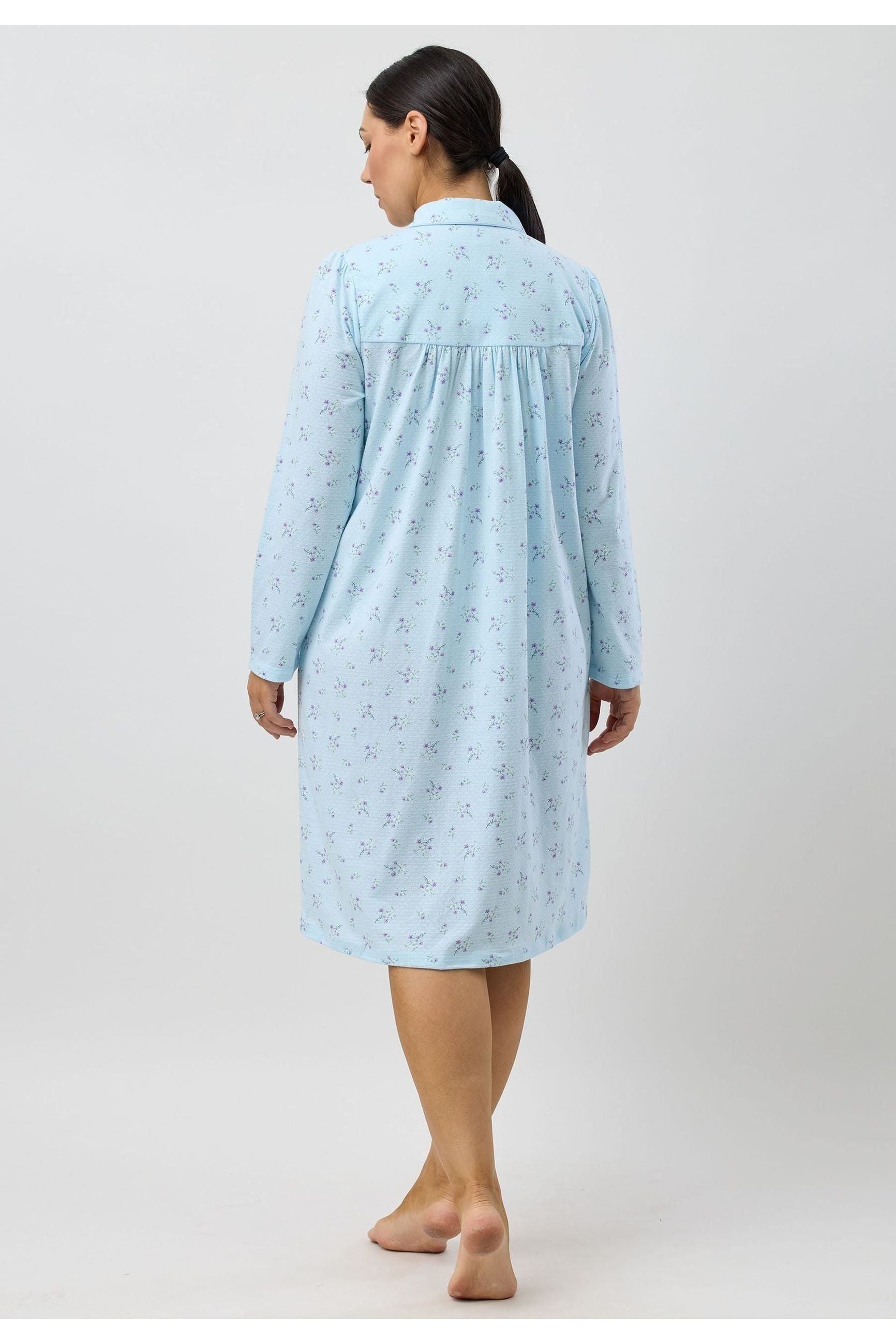 Schrank Sweet Pea Poly/Cotton Knit Short Nightie -Aqua(20 Only)