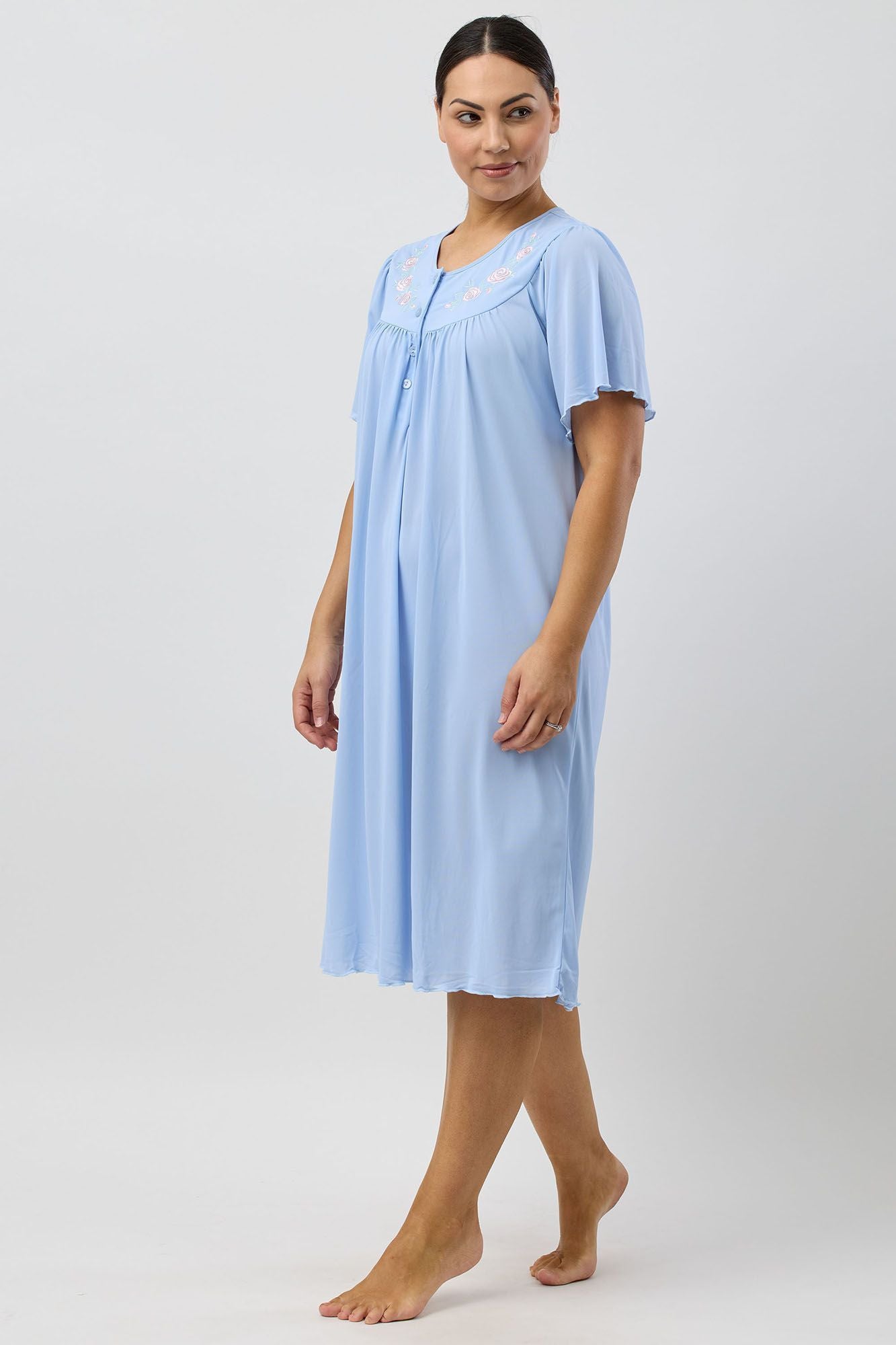 Schrank Trilobal Stretch Short Sleeve Nightie -Cornflower