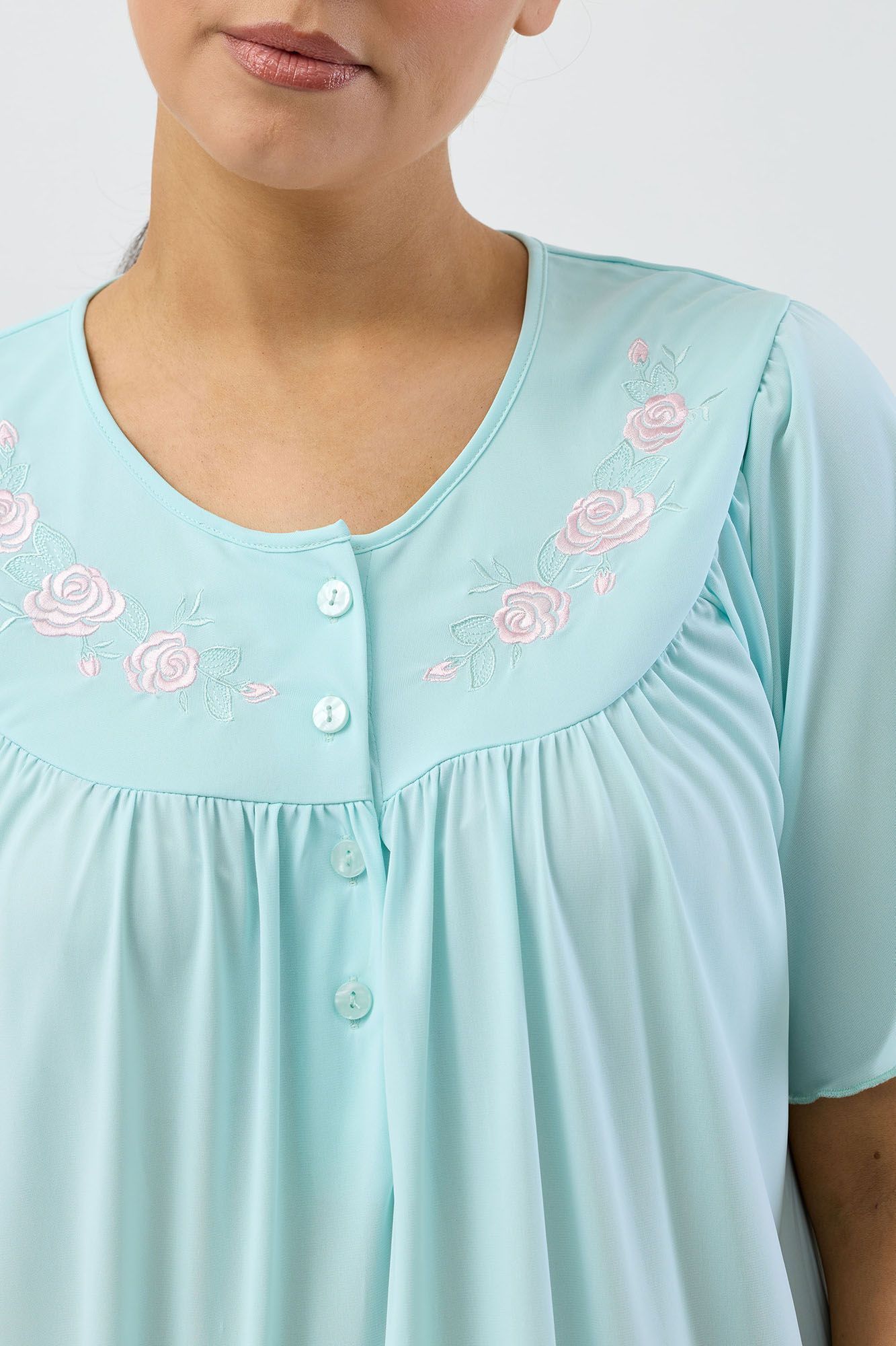 Schrank Trilobal Stretch Short Sleeve Nightie -Mint