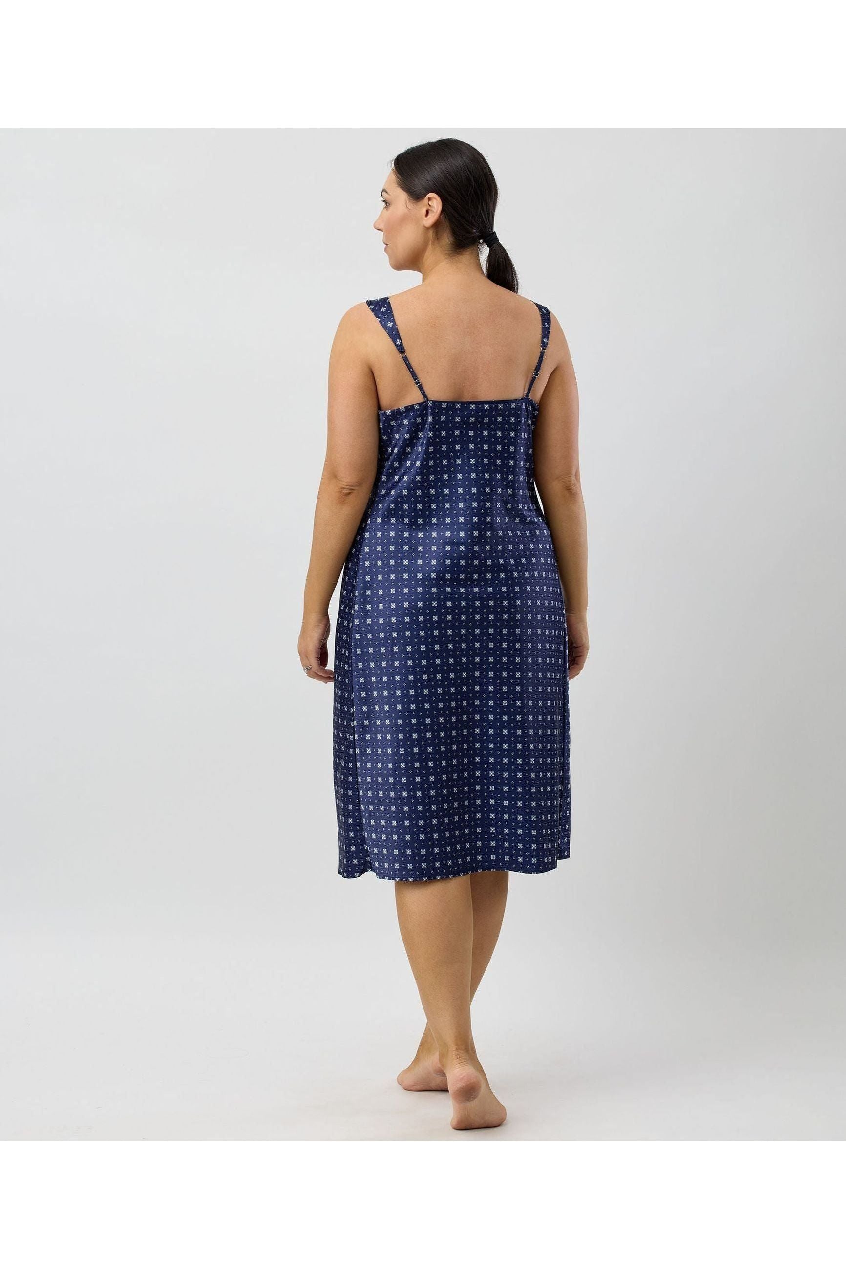 Schrank Art Deco Polyester Satin Chemise -Navy(14 & 16)