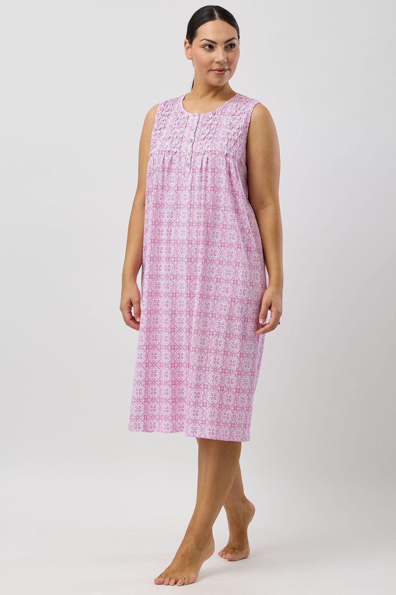 Schrank Baroque Cotton Knit Sleeveless Nightie -Rose