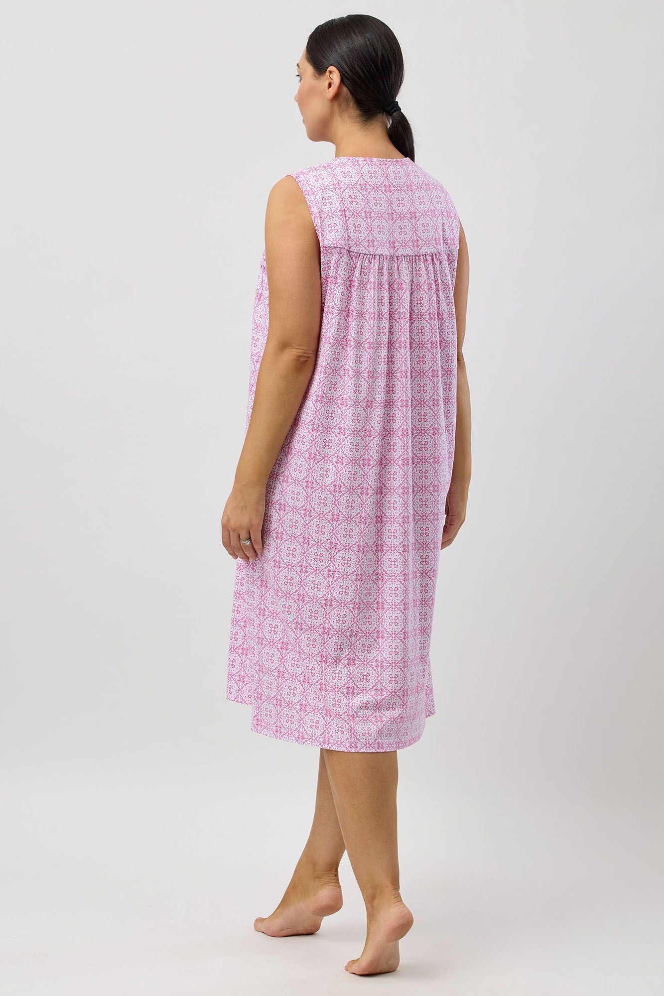 Schrank Baroque Cotton Knit Sleeveless Nightie -Rose