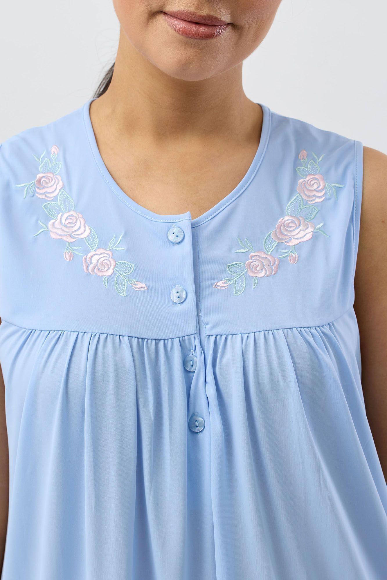 Schrank Trilobal Stretch Sleeveless Nightie -Cornflower