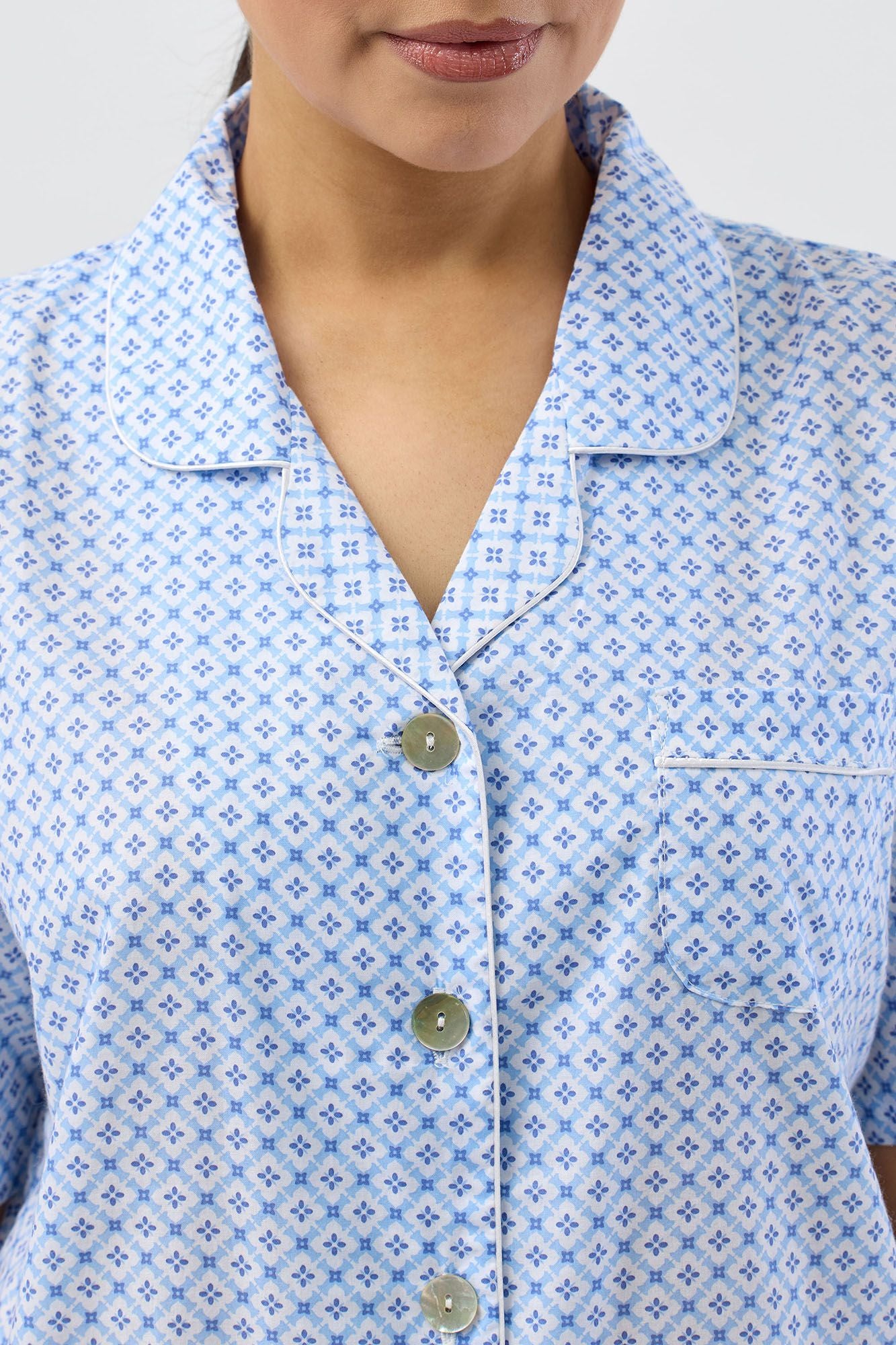 Schrank Geo 7/8th Leg Cotton Pyjama -Blue