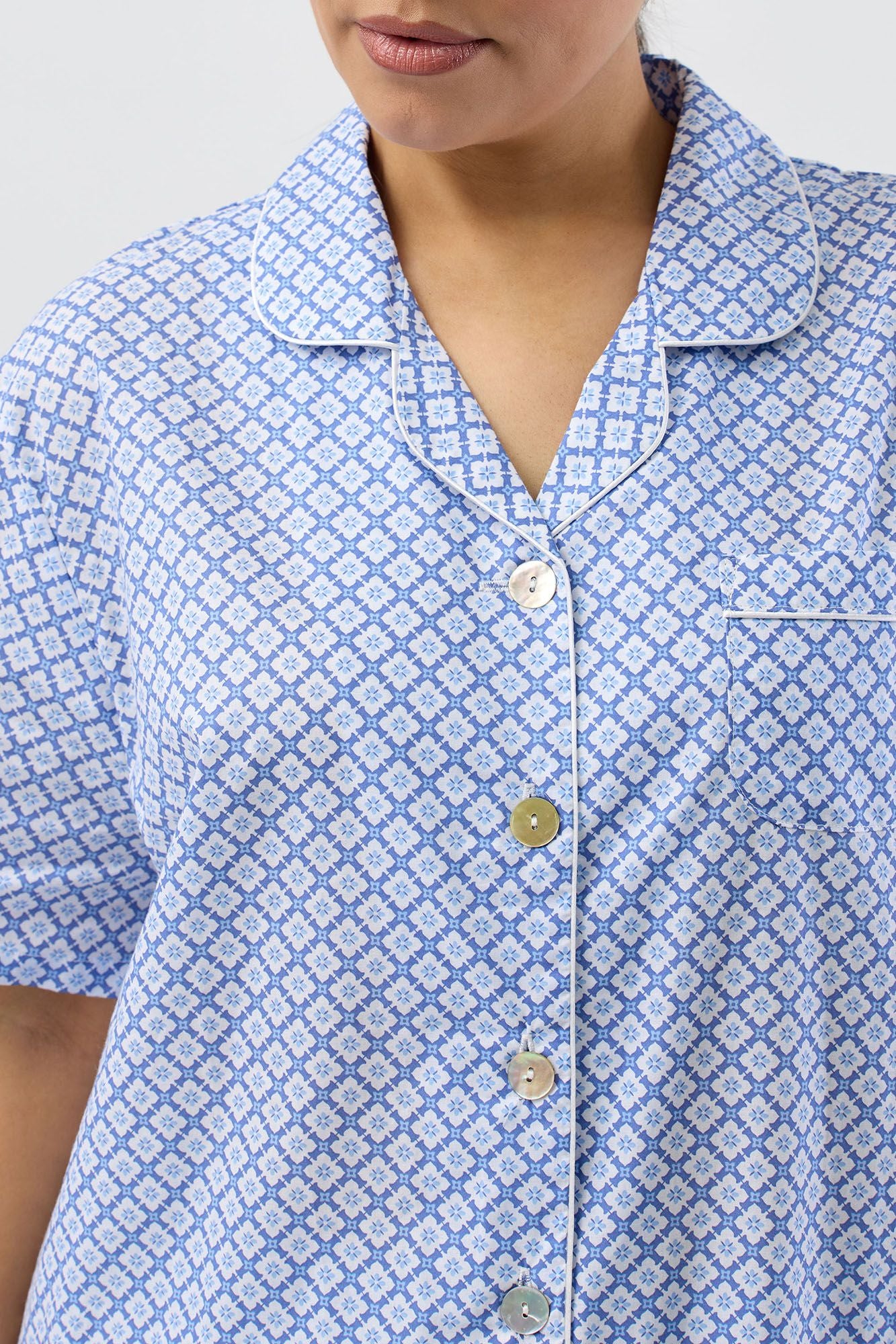 Schrank Geo 7/8th Leg Cotton Pyjama -Denim