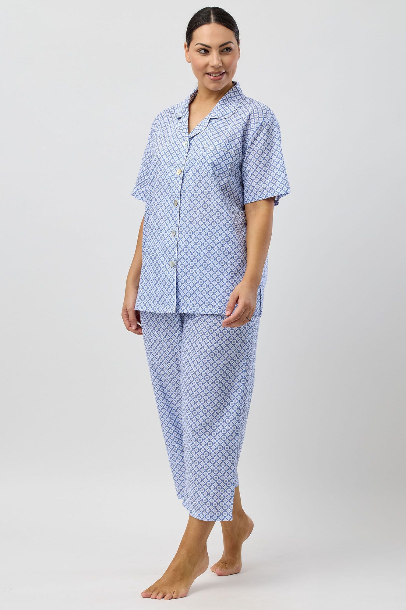 Schrank Geo 7/8th Leg Cotton Pyjama -Denim