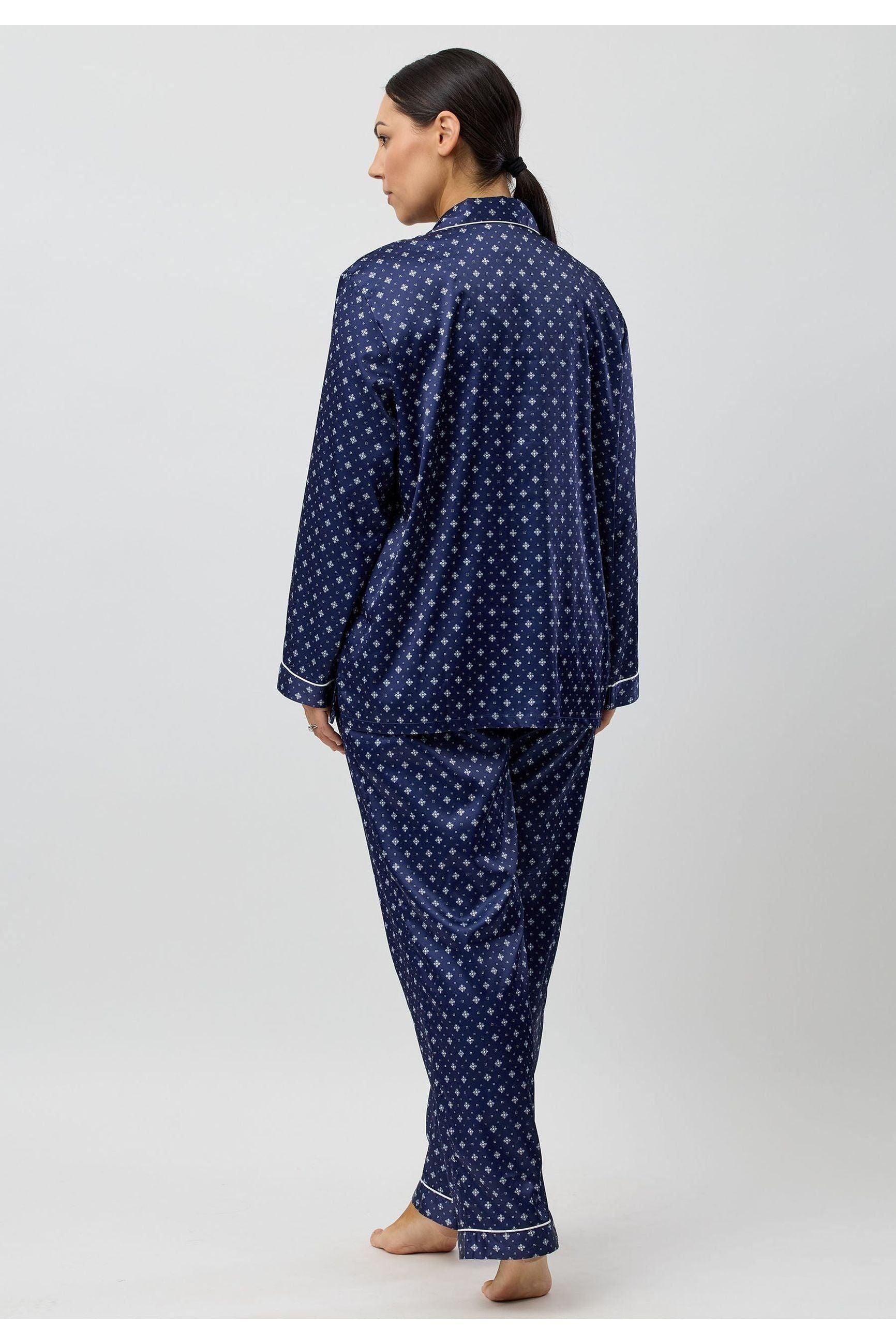 Schrank Art Deco Polyester Satin PJ -Navy(12/16/18)