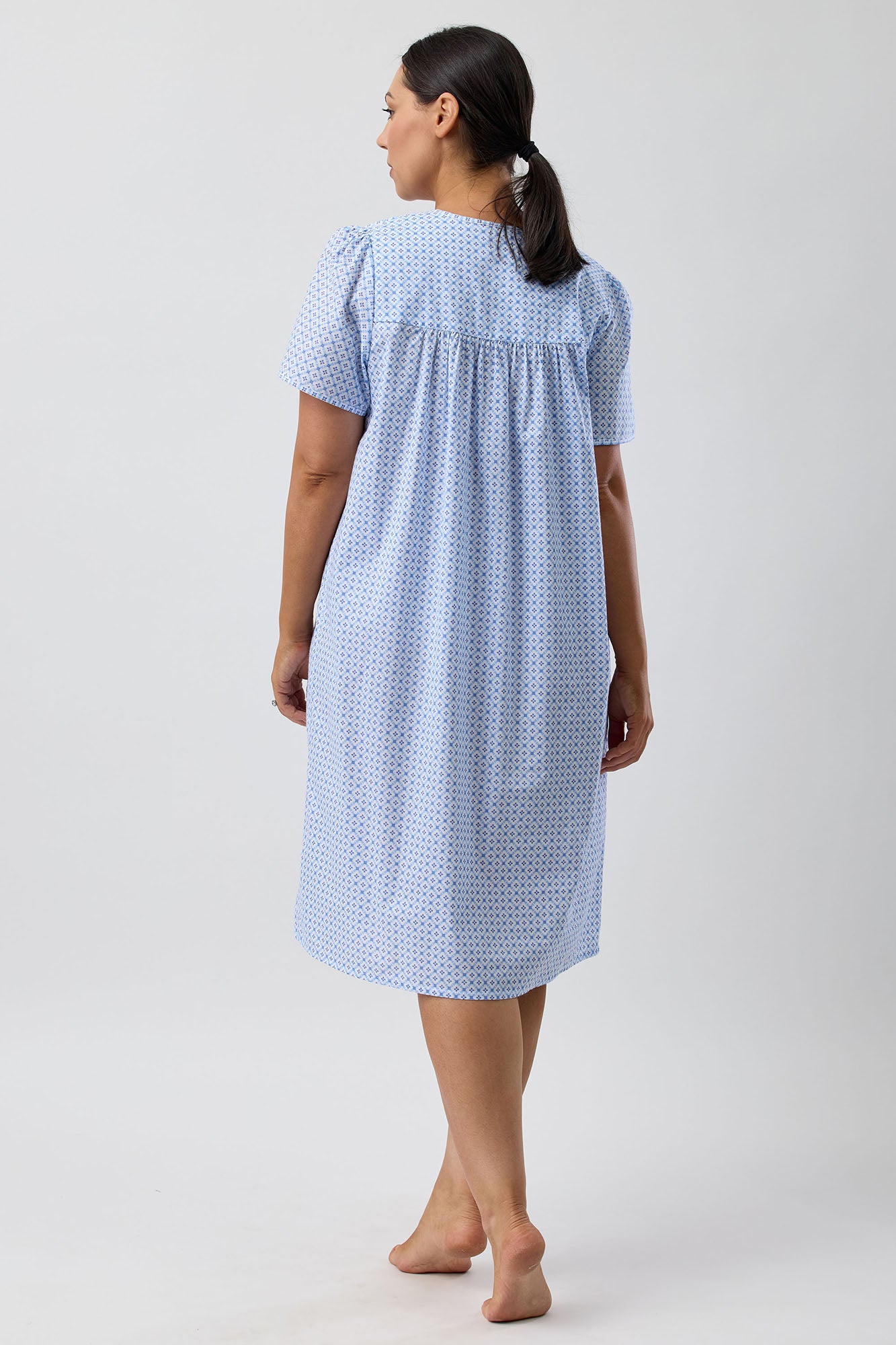 Schrank Geo Cotton Short Nightie -Blue