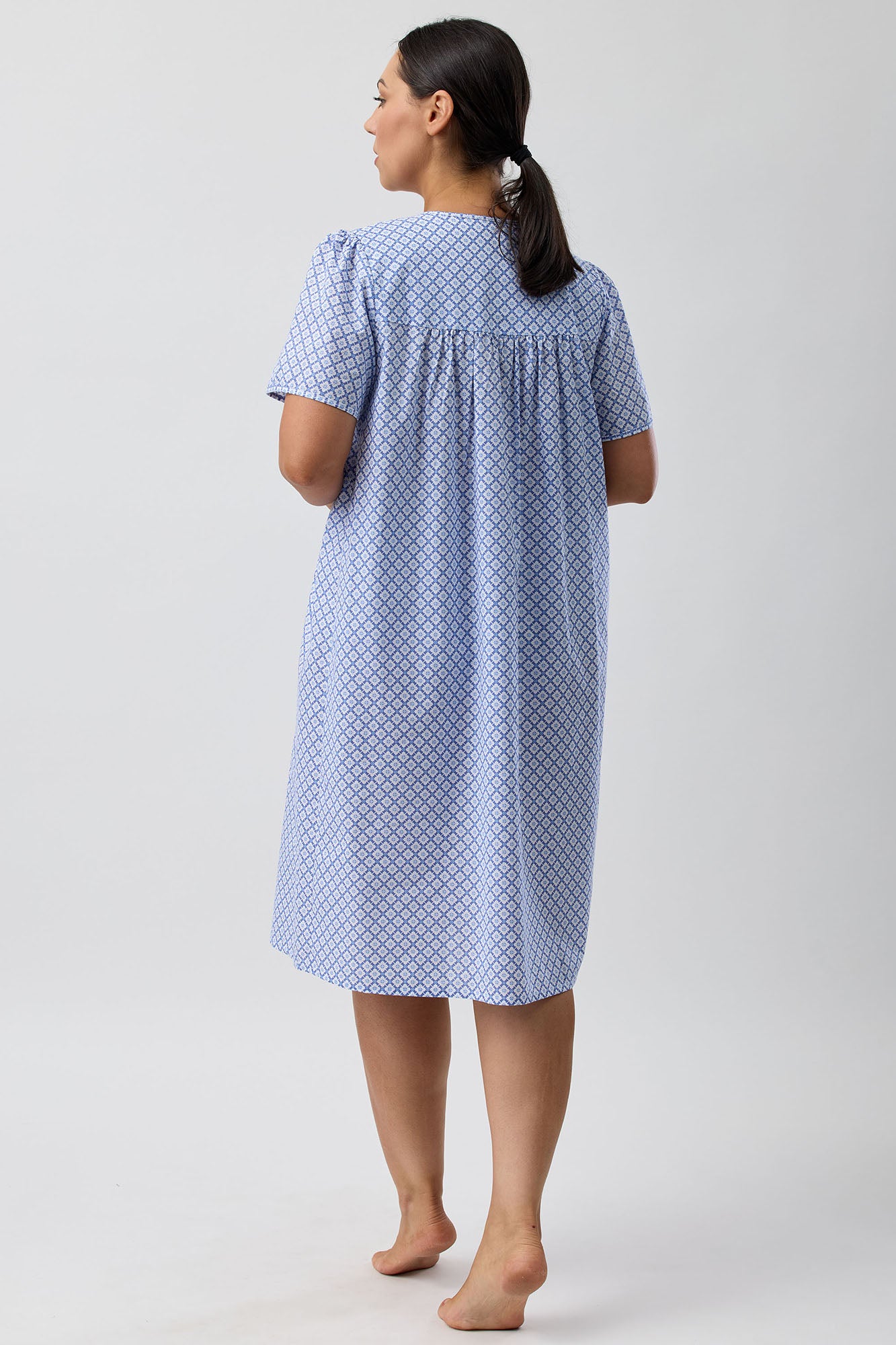 Schrank Geo Cotton Short Nightie -Denim