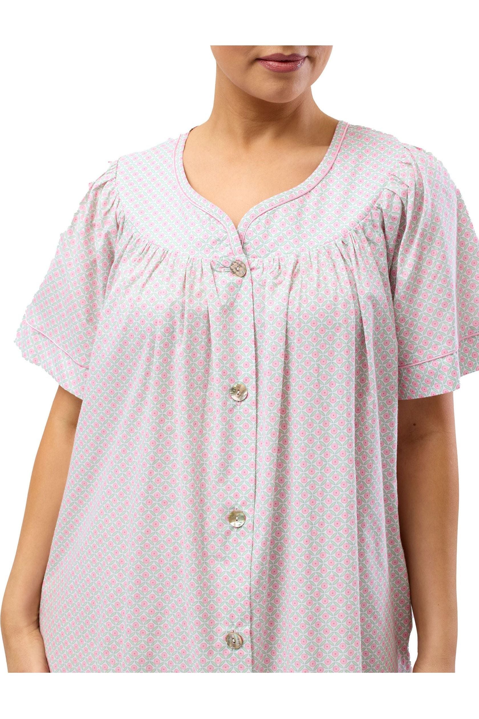 Schrank Geo Woven Cotton Brunchcoat -Green(22 Only)