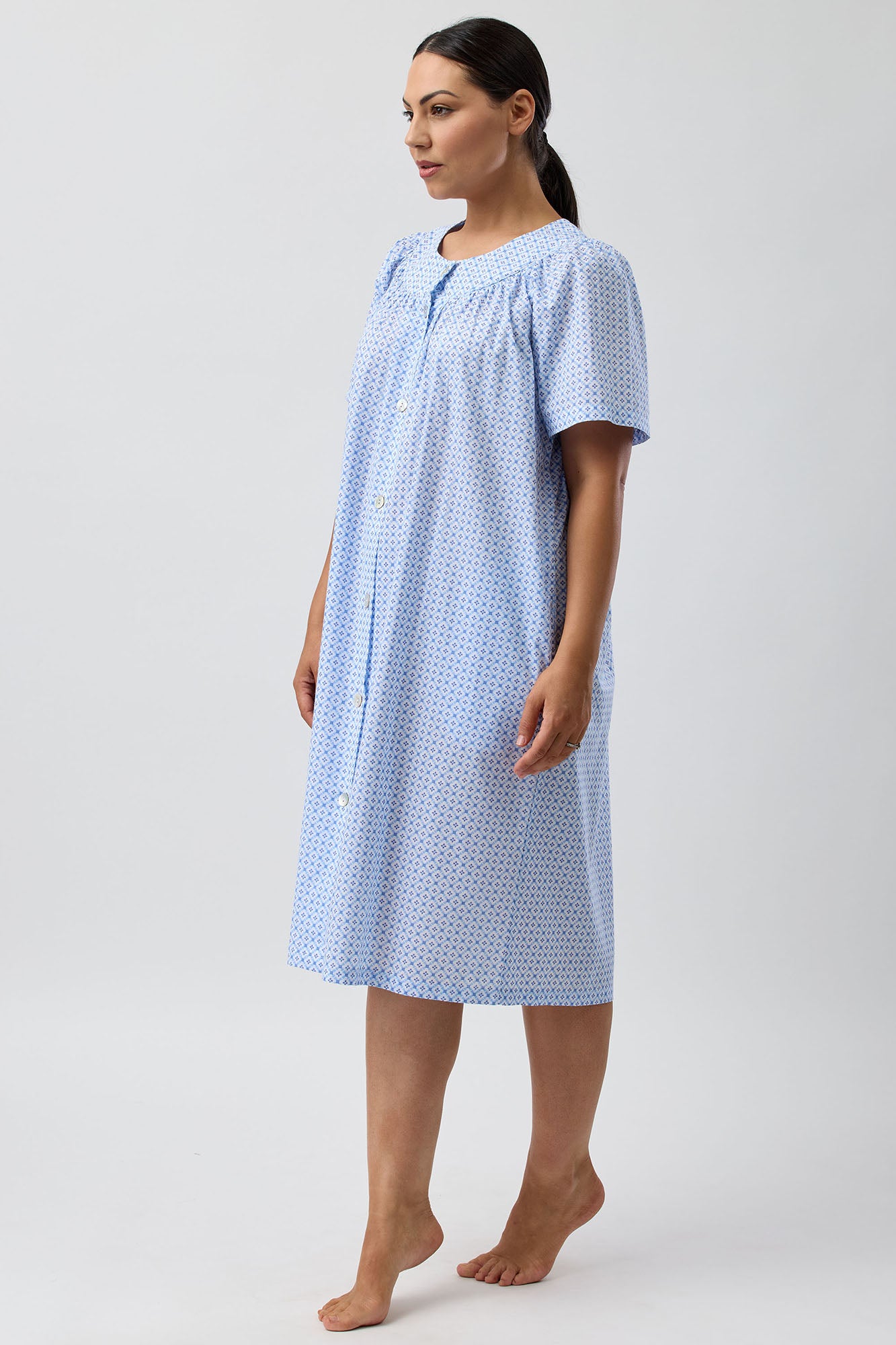 Schrank Geo Woven Cotton Brunchcoat -Blue(16/18/22)