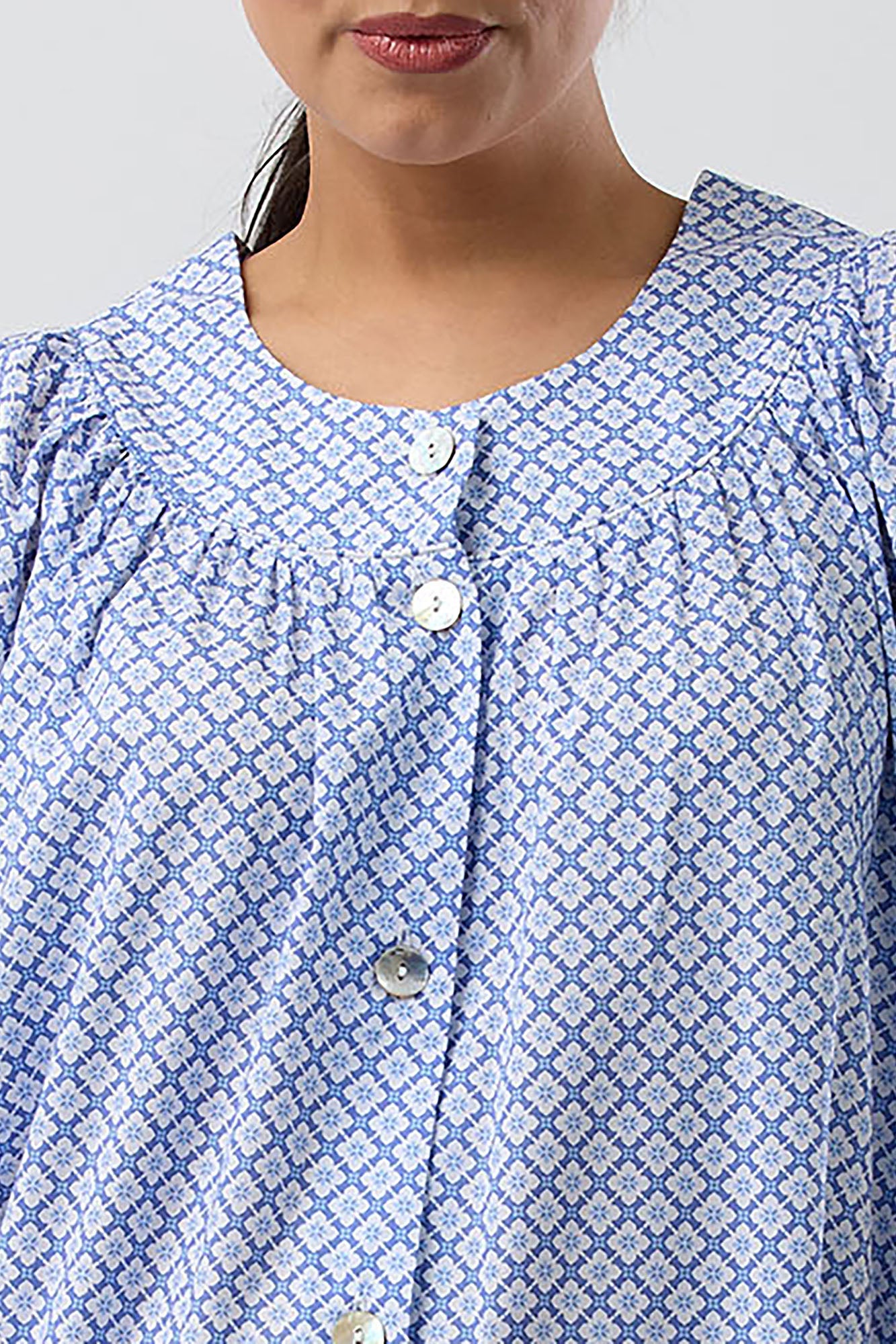 Schrank Geo Woven Cotton Brunchcoat -Denim