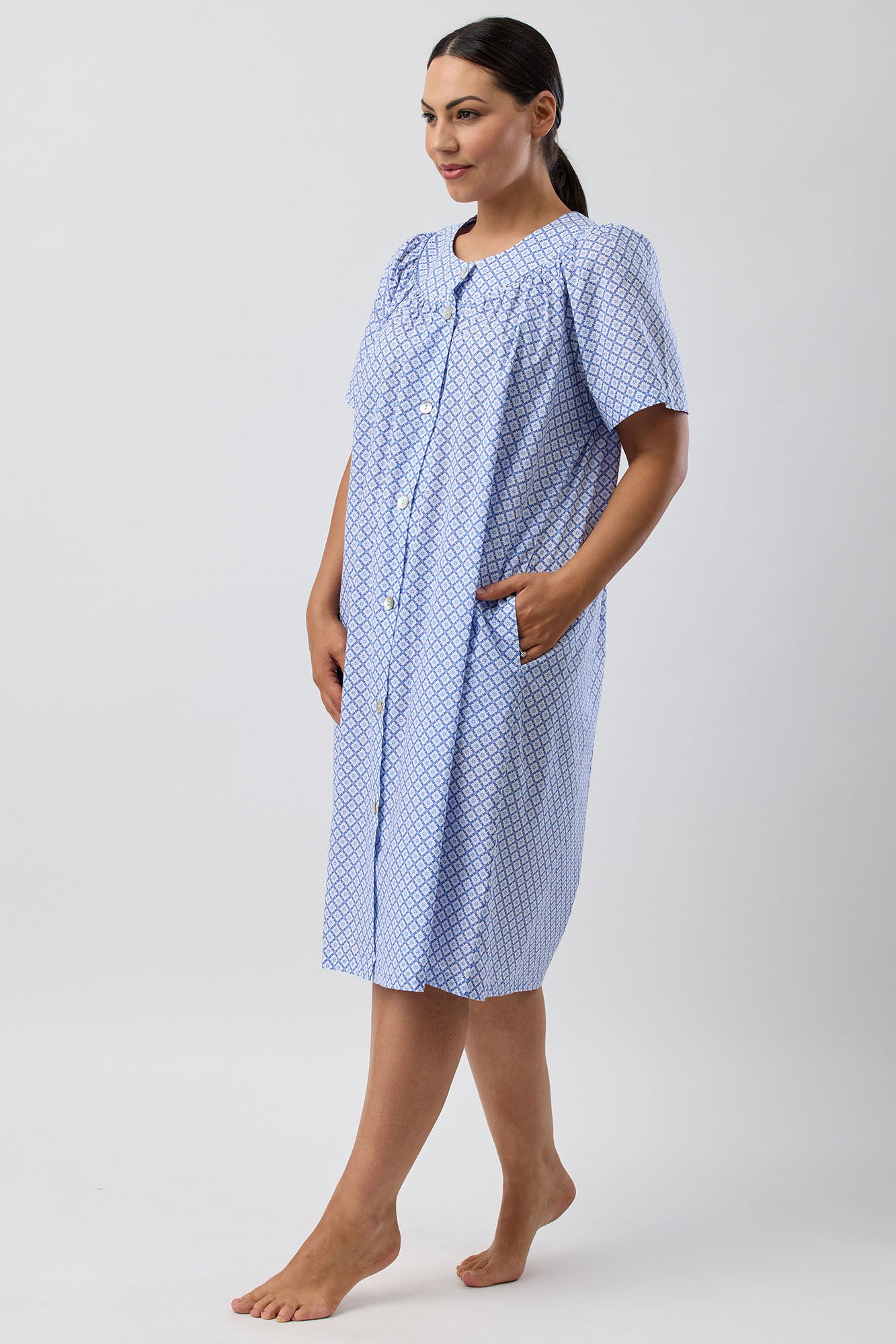 Schrank Geo Woven Cotton Brunchcoat -Denim