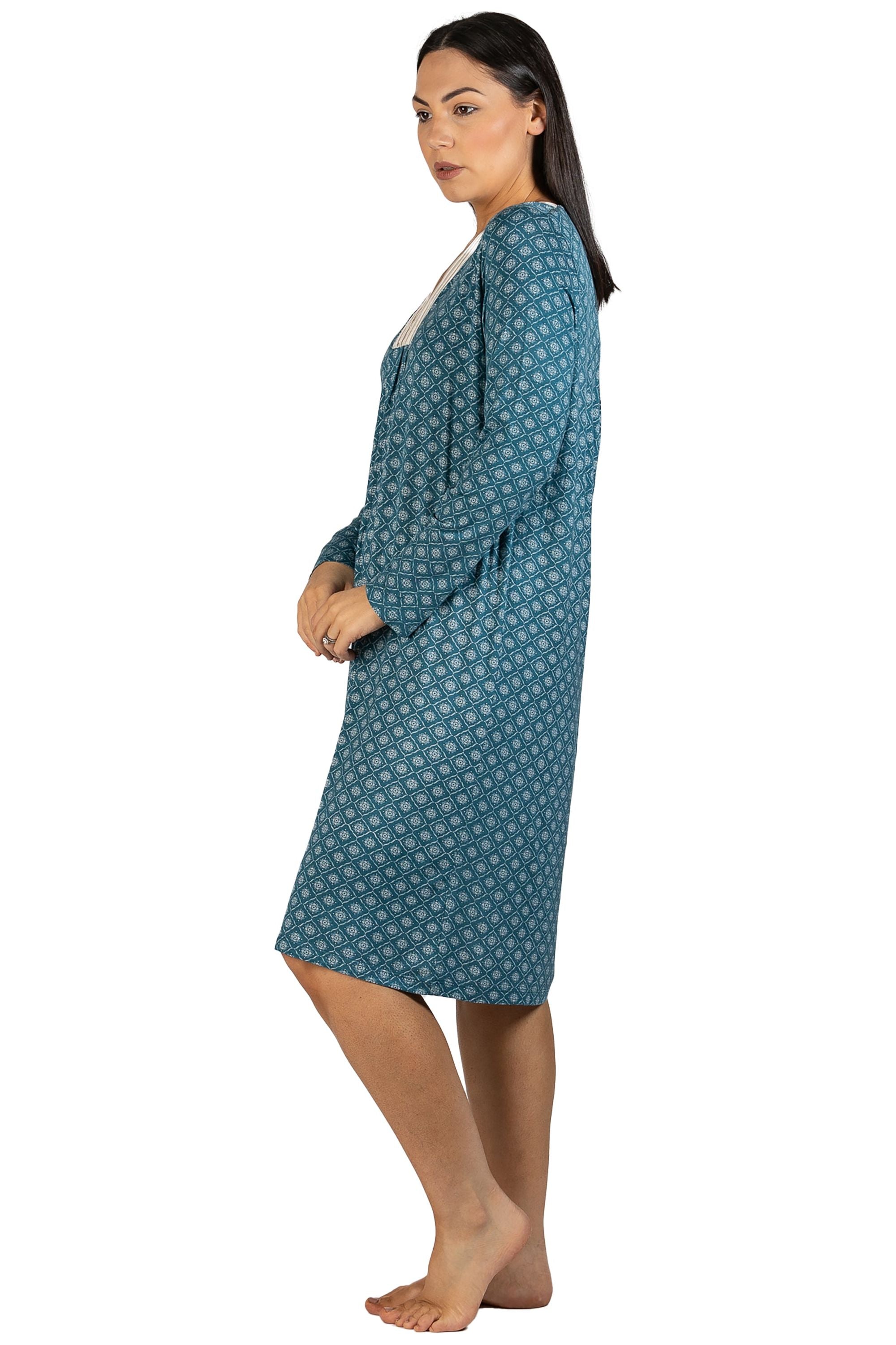 Yuu Morocco Viscose Knit Sleep Dress -Teal(XL Only)