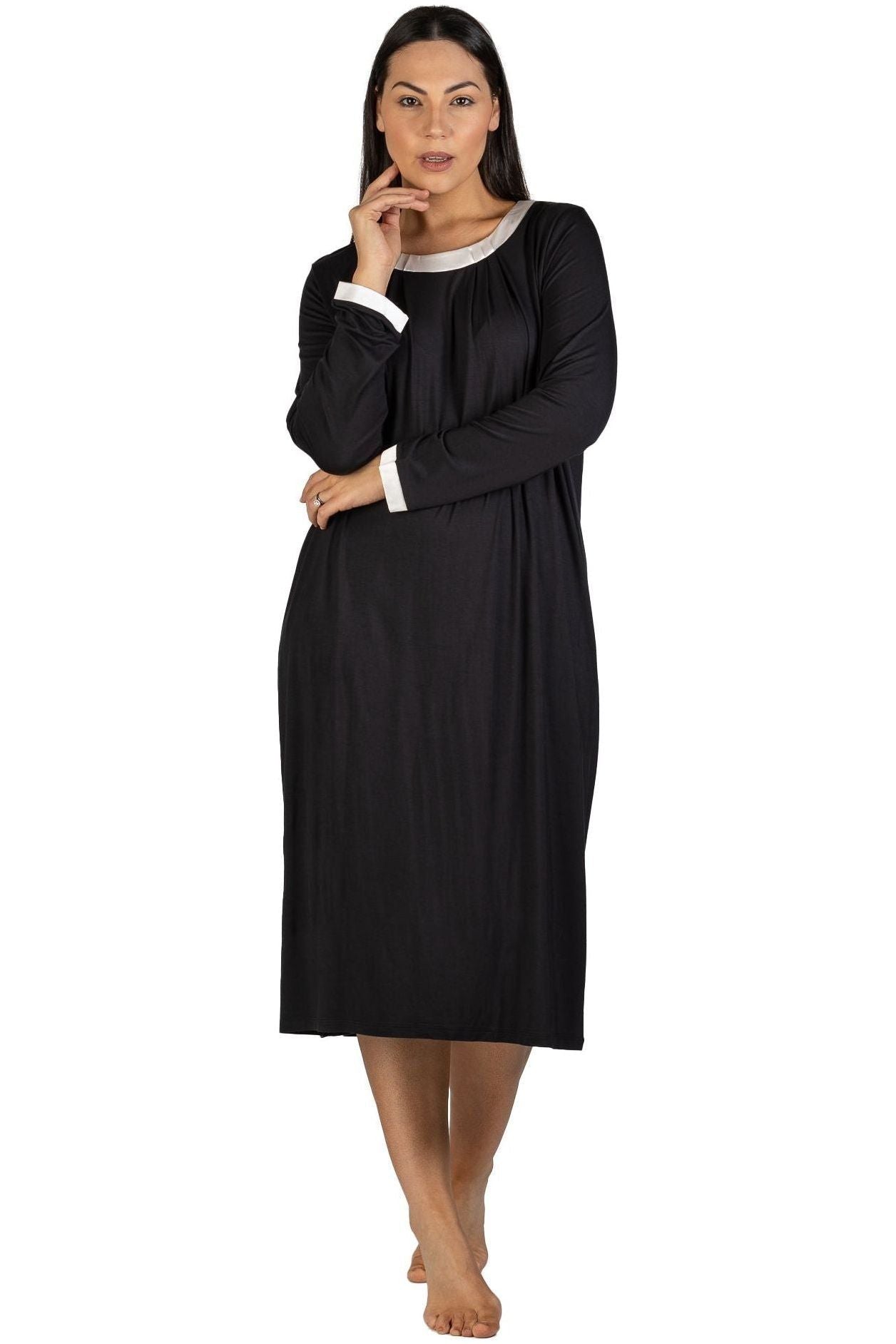 Yuu Marais Viscose Knit Mid Sleep Dress -Black(XL Only)