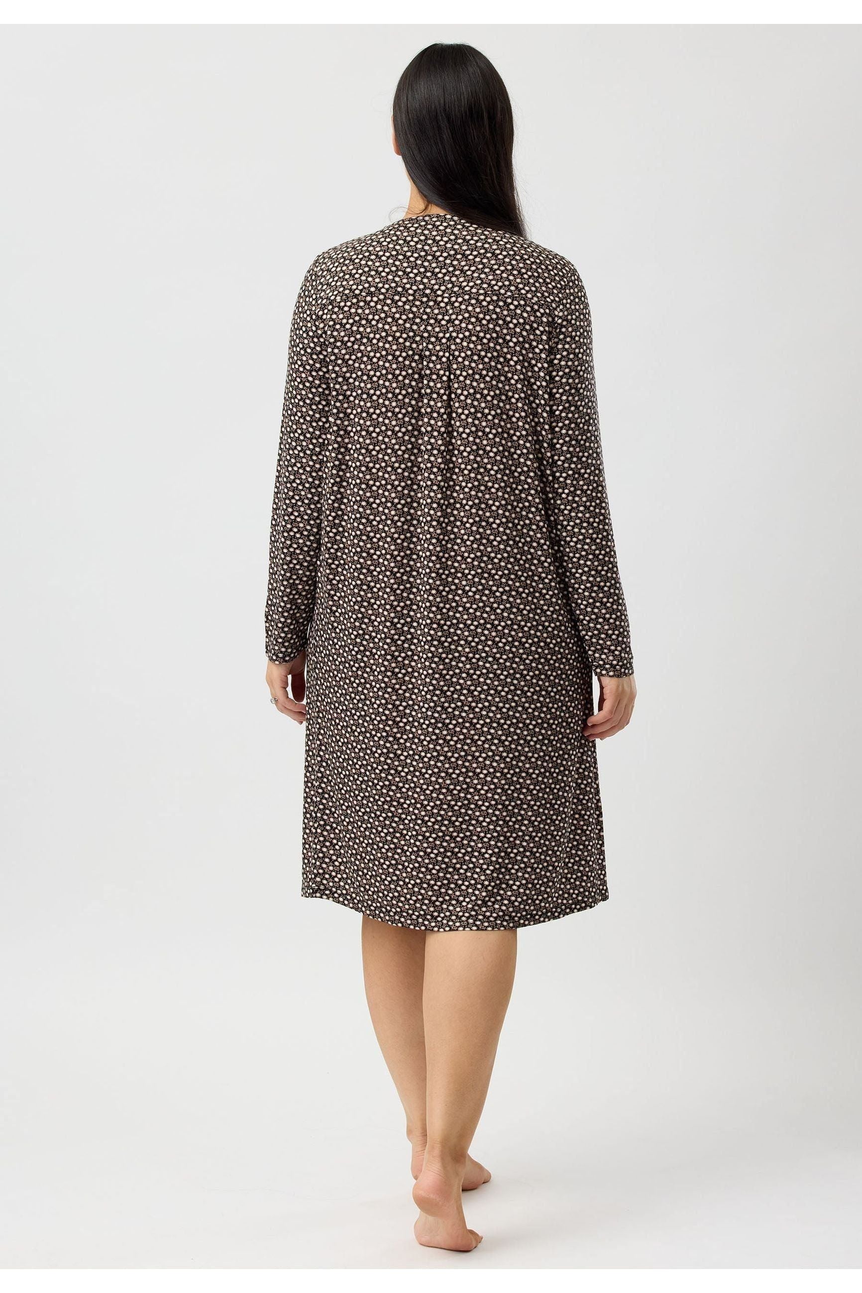 Yuu Ditsy Floral Viscose Knit Nightie -Black(2X Only)