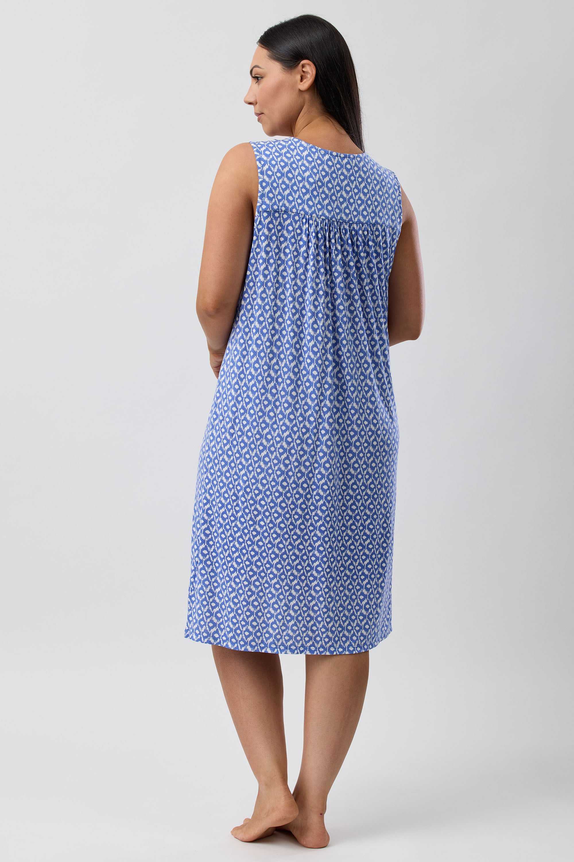 Yuu Aztec Viscose Knit Short Nightie -Denim(M & XL)