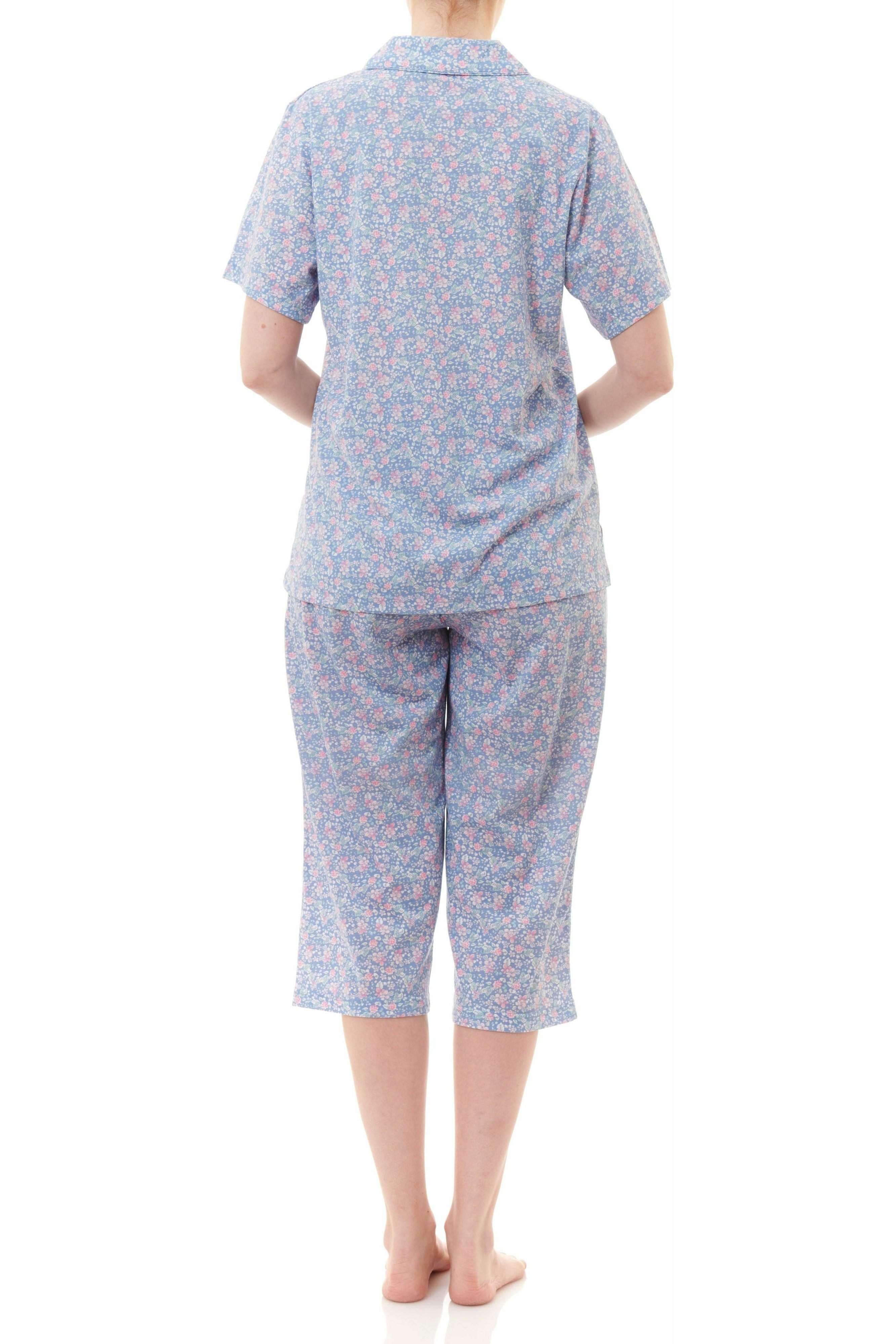 Givoni Yasi Poly/Cotton Knit Capri Leg Pyjama -Blue(XL Only)