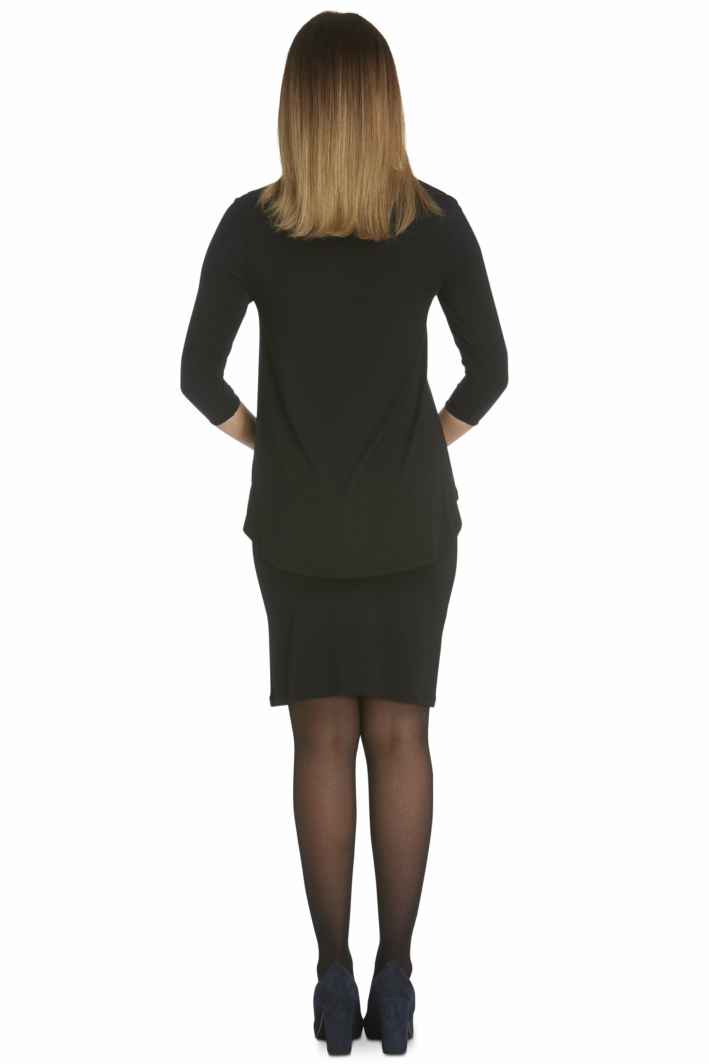 Tani 3/4 Sleeve Modal Swingfit Top -Black