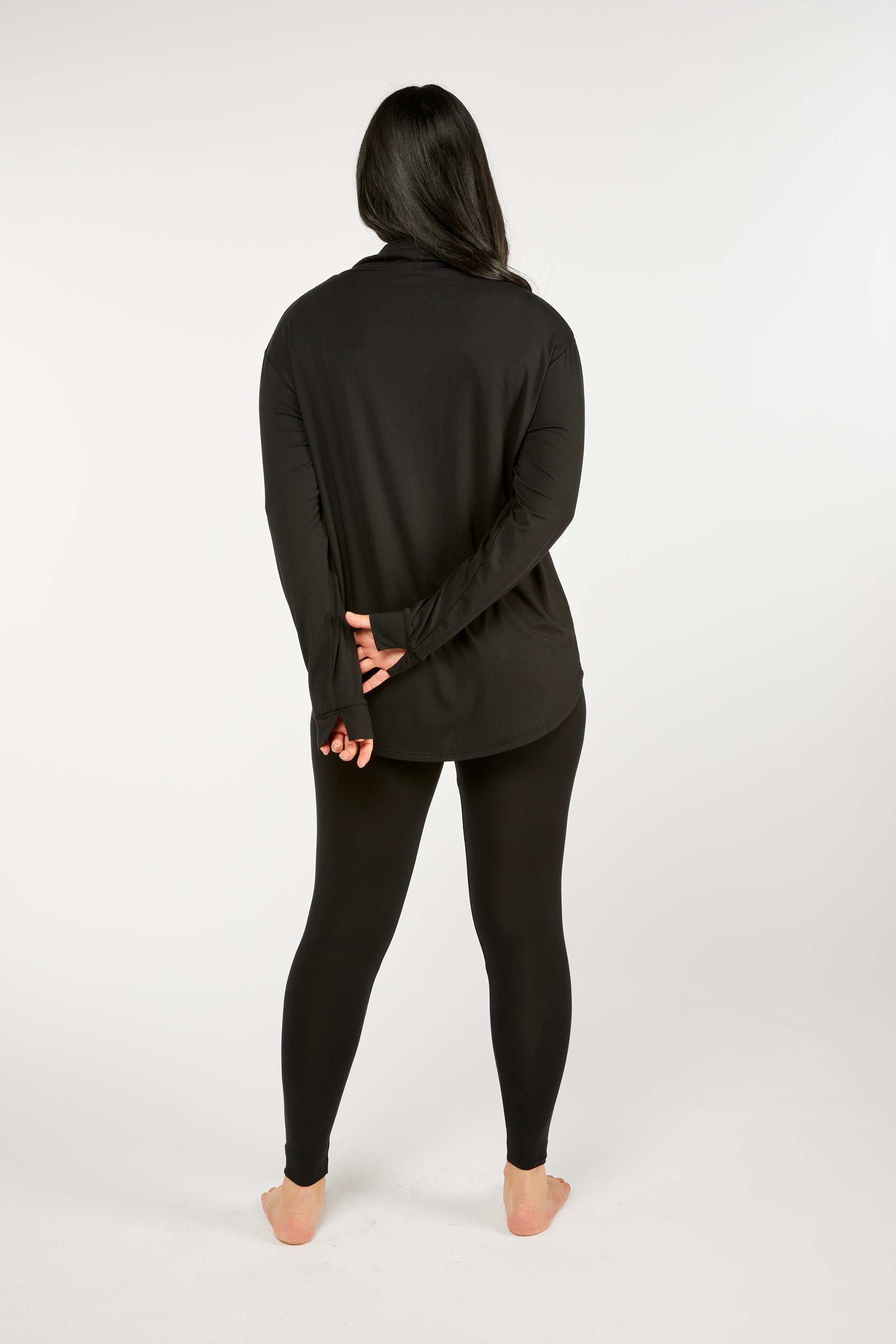 Tani Modal Relaxfit Turtle Neck Top -Black