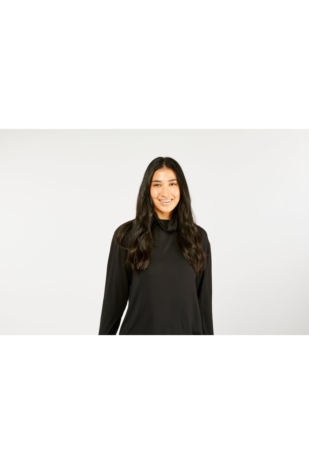 Tani Modal Relaxfit Turtle Neck Top -Black