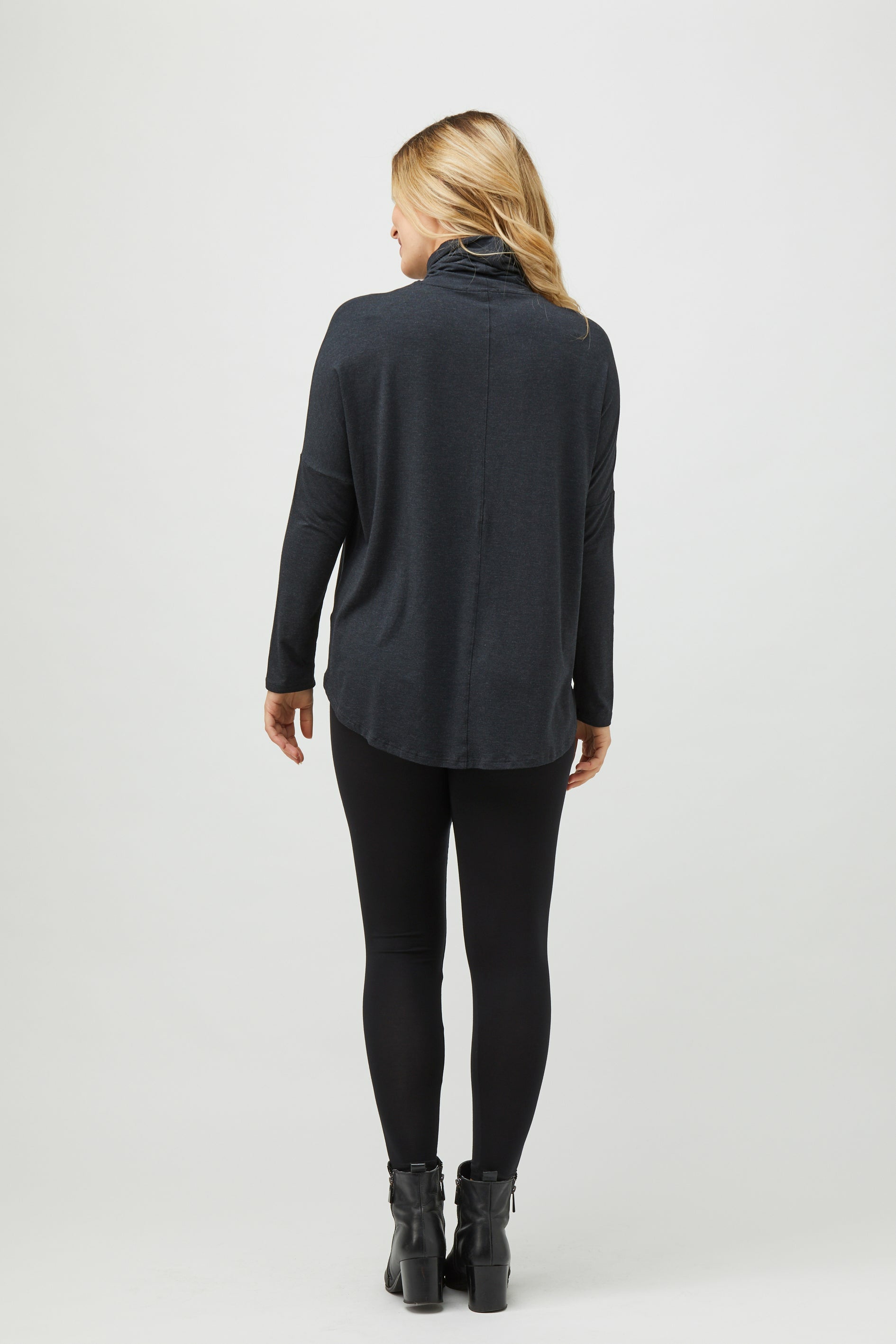 Tani Modal Swingfit Turtle Neck Top -Graphite Marle(14 & 16)