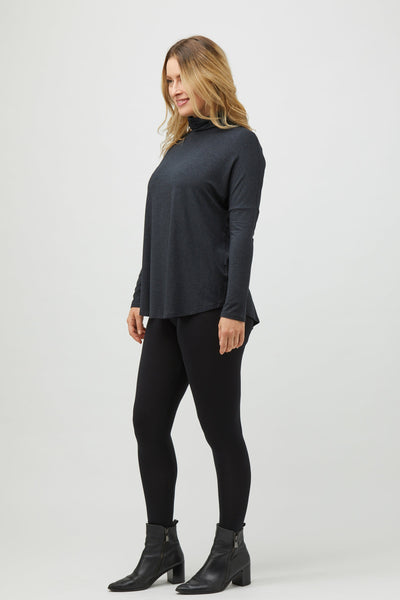 Tani Modal Long Sleeve Turtle Neck Swing Top -Graphite Marle(10/12/14/ -  Plaza Lady Salon