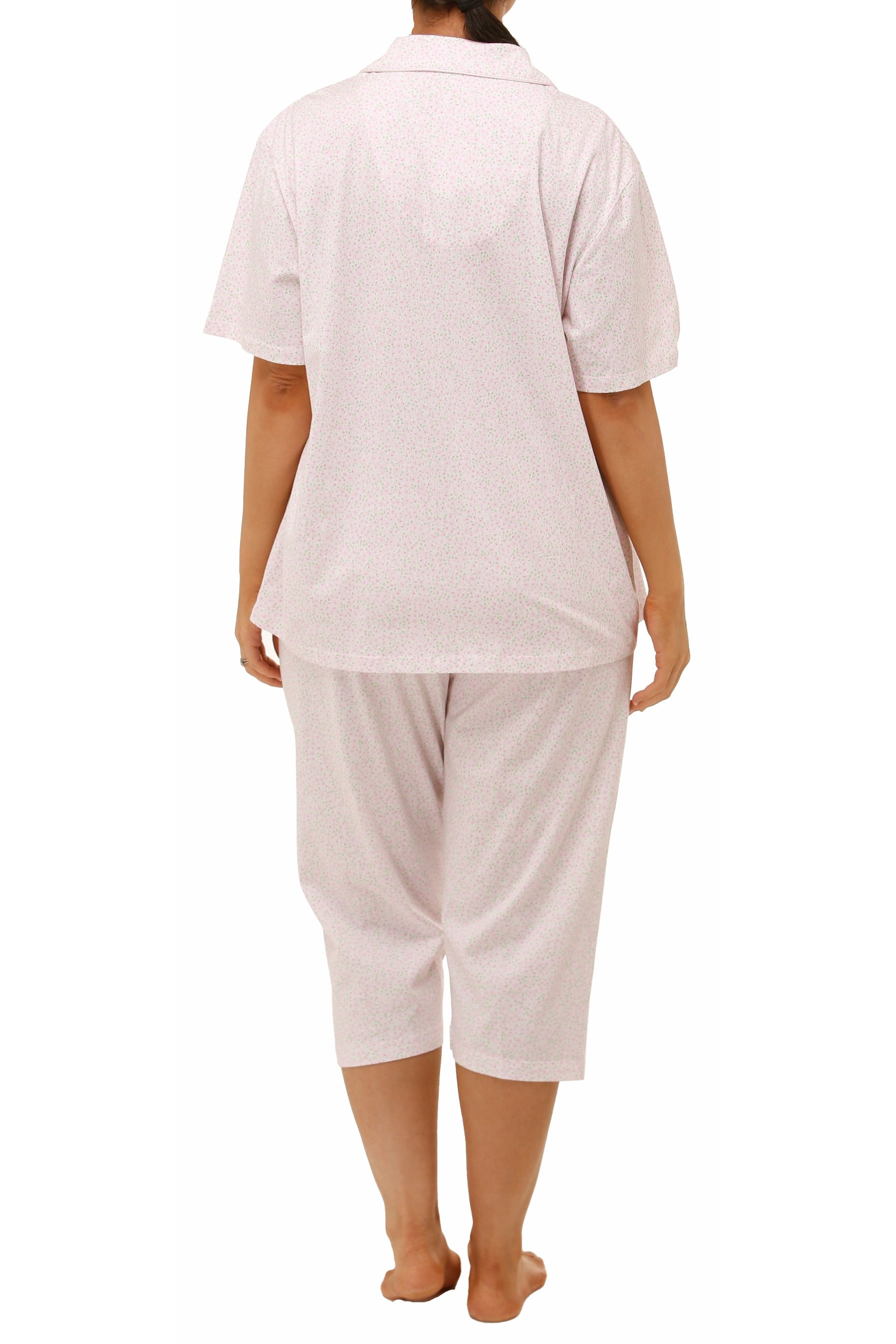 Schrank Ditsy Poly/Cotton Capri Pyjama -Pink(22 & 24)