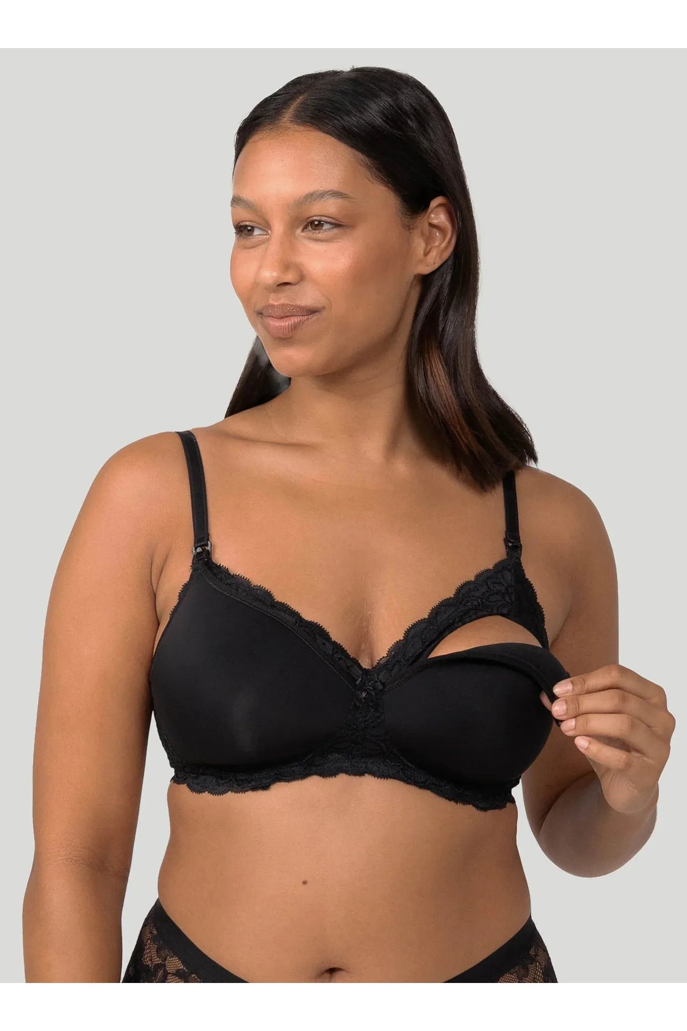 Triumph Gorgeous Lace Maternity Bra -Black(10D/16C/16D)